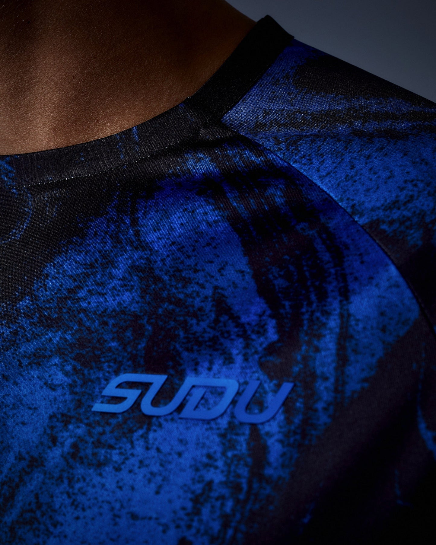 SUDU SPT AOP 01 Training T-Shirt - Black/Blue Short Sleeve T-Shirt
