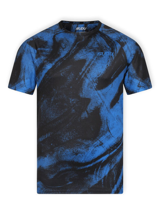 SUDU SPT AOP 01 Training T-Shirt - Black/Blue XS Short Sleeve T-Shirt