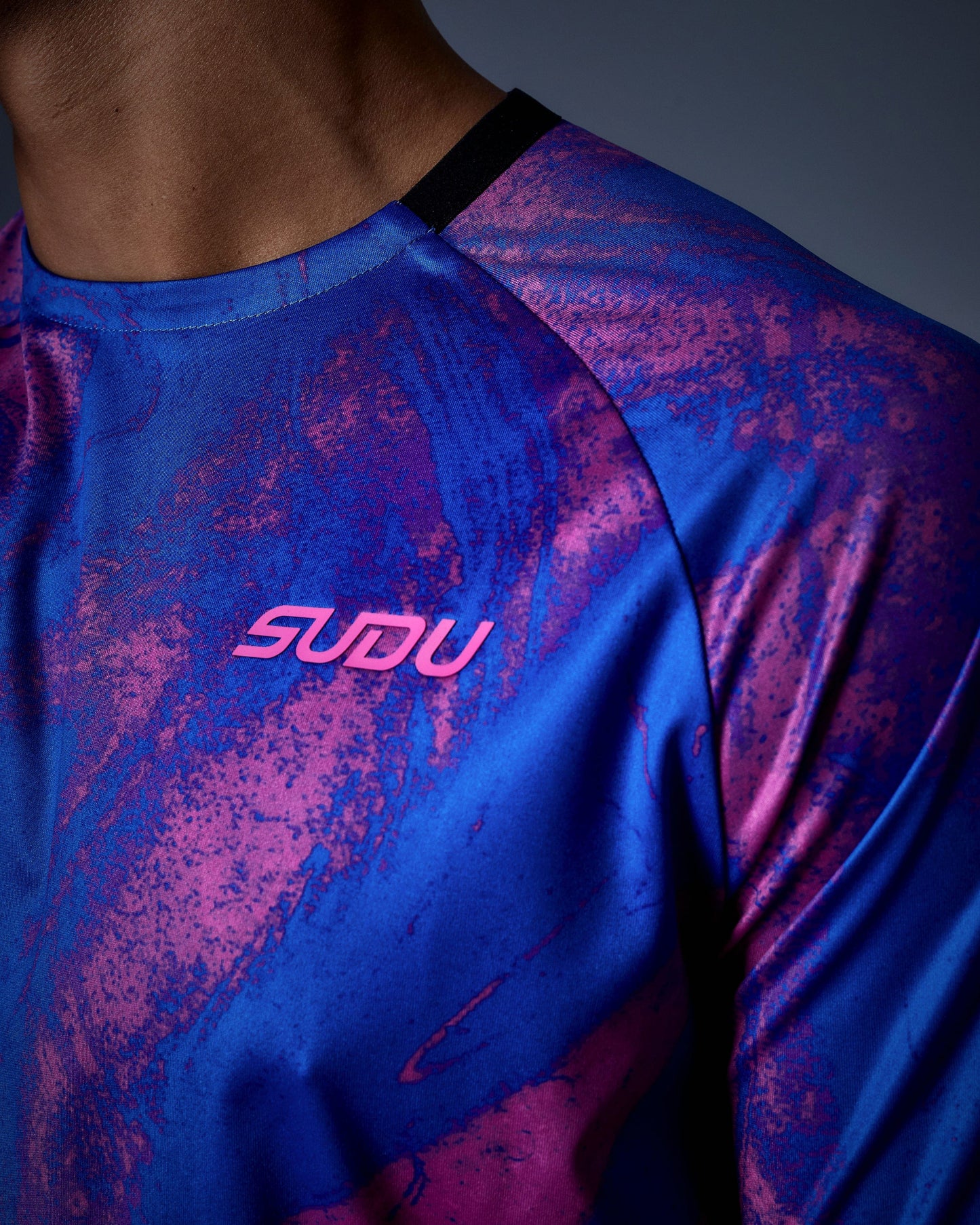 SUDU SPT AOP 01 Training T-Shirt - Blue/Pink Short Sleeve T-Shirt