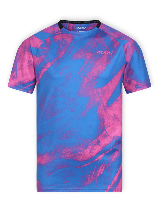 SUDU SPT AOP 01 Training T-Shirt - Blue/Pink XS Short Sleeve T-Shirt