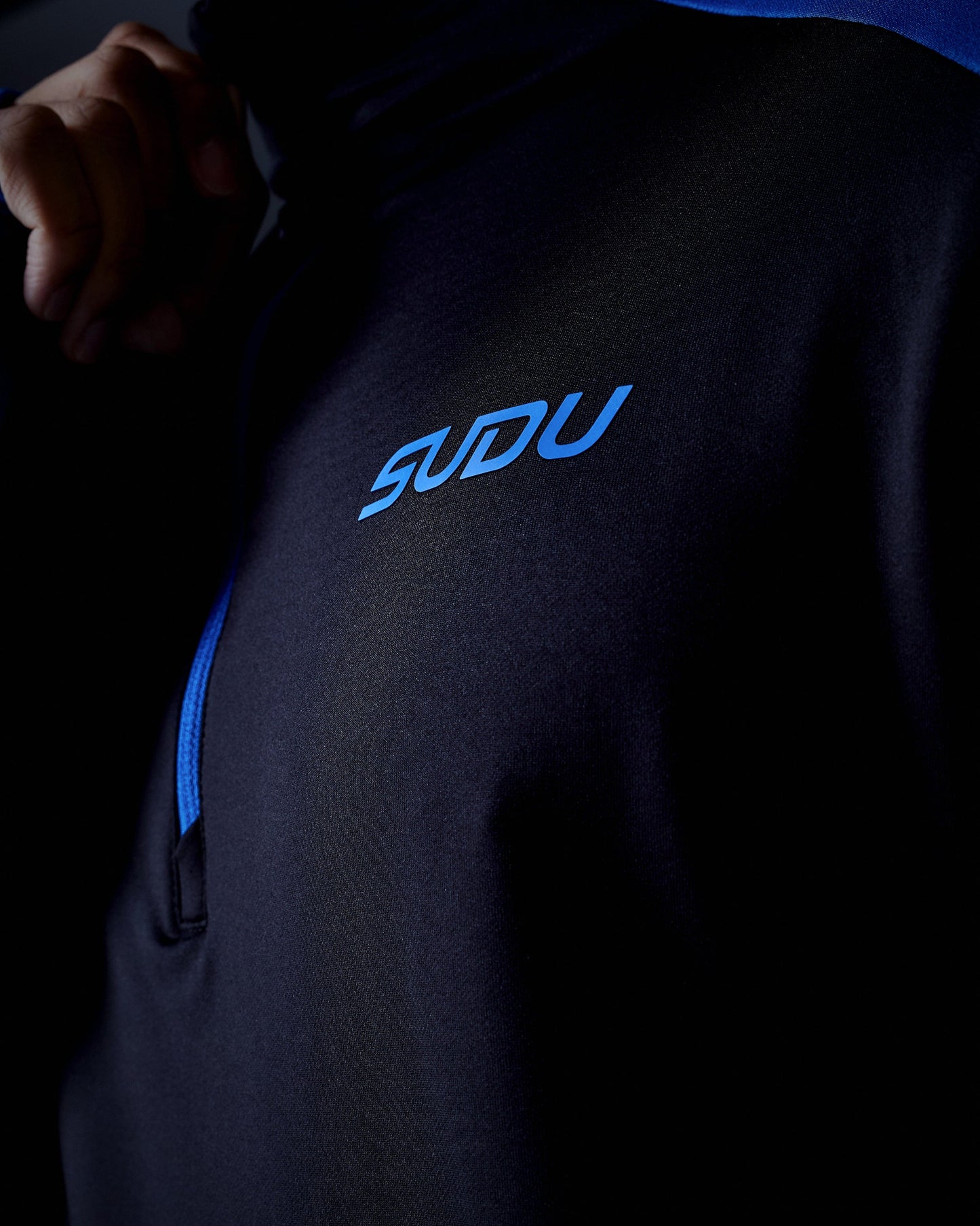 SUDU SPZM 01 Quarter Zip Midlayer - Black/Blue Midlayer