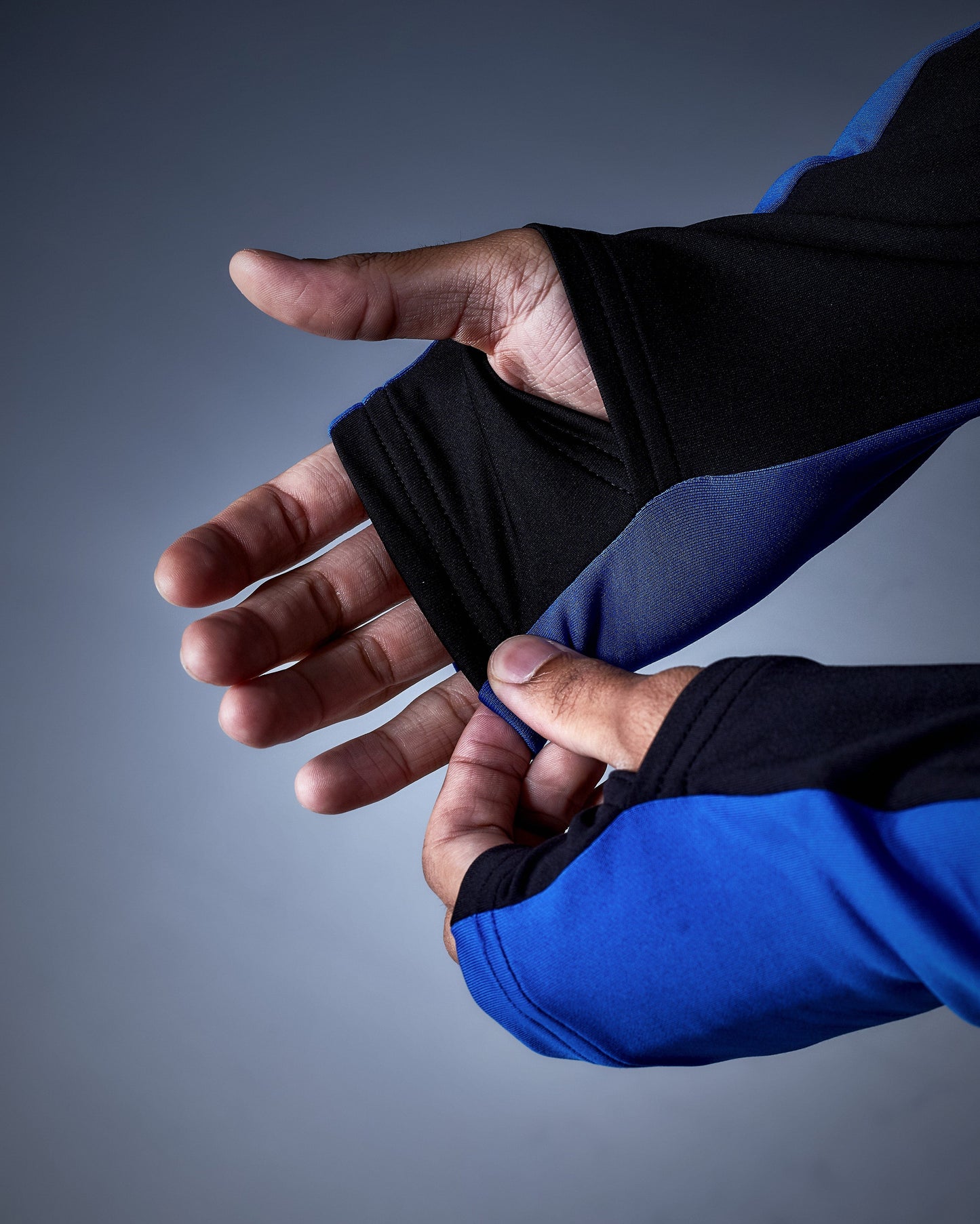 SUDU SPZM 01 Quarter Zip Midlayer - Black/Blue Midlayer