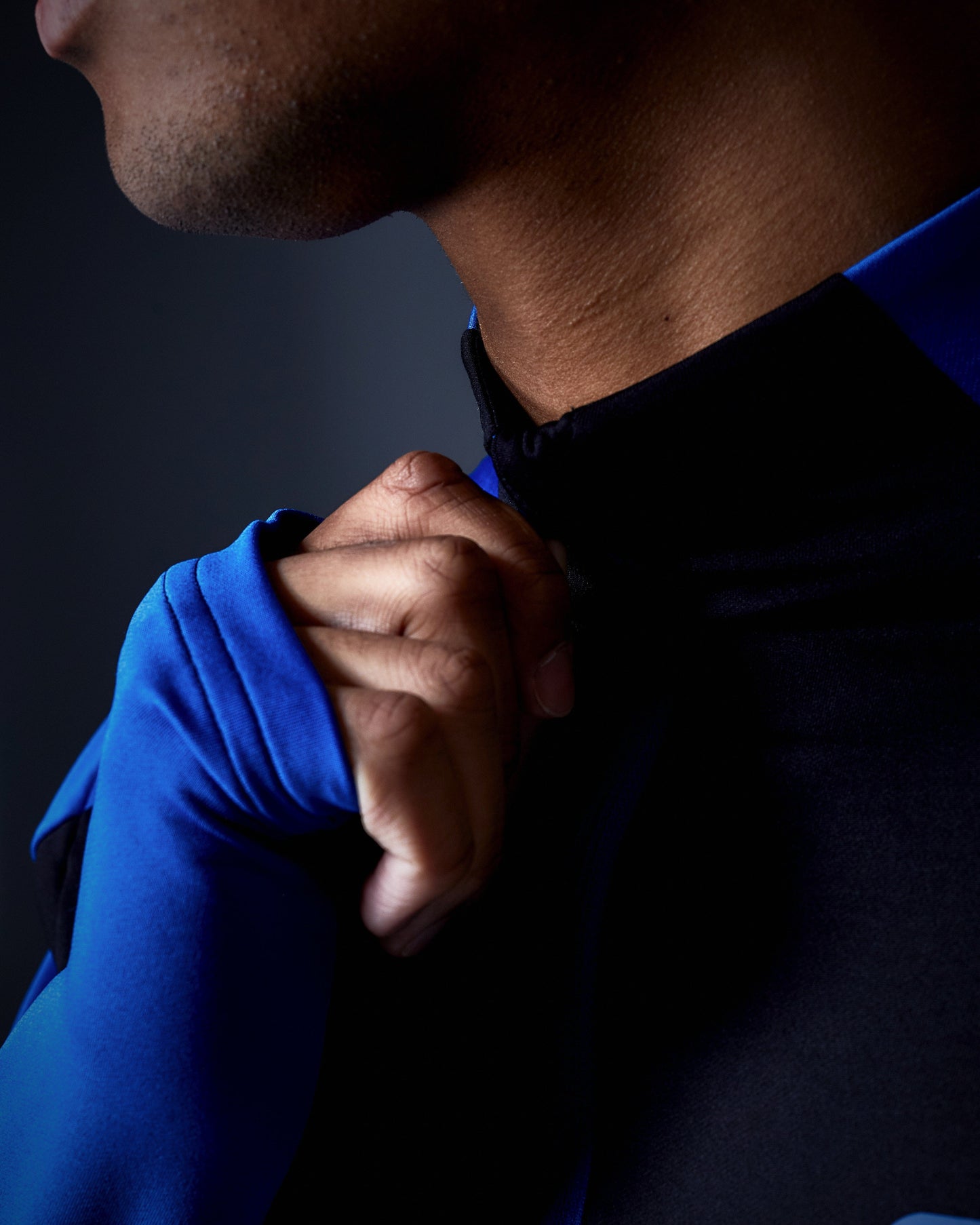 SUDU SPZM 01 Quarter Zip Midlayer - Black/Blue Midlayer