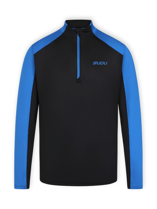 SUDU SPZM 01 Quarter Zip Midlayer - Black/Blue XS Midlayer