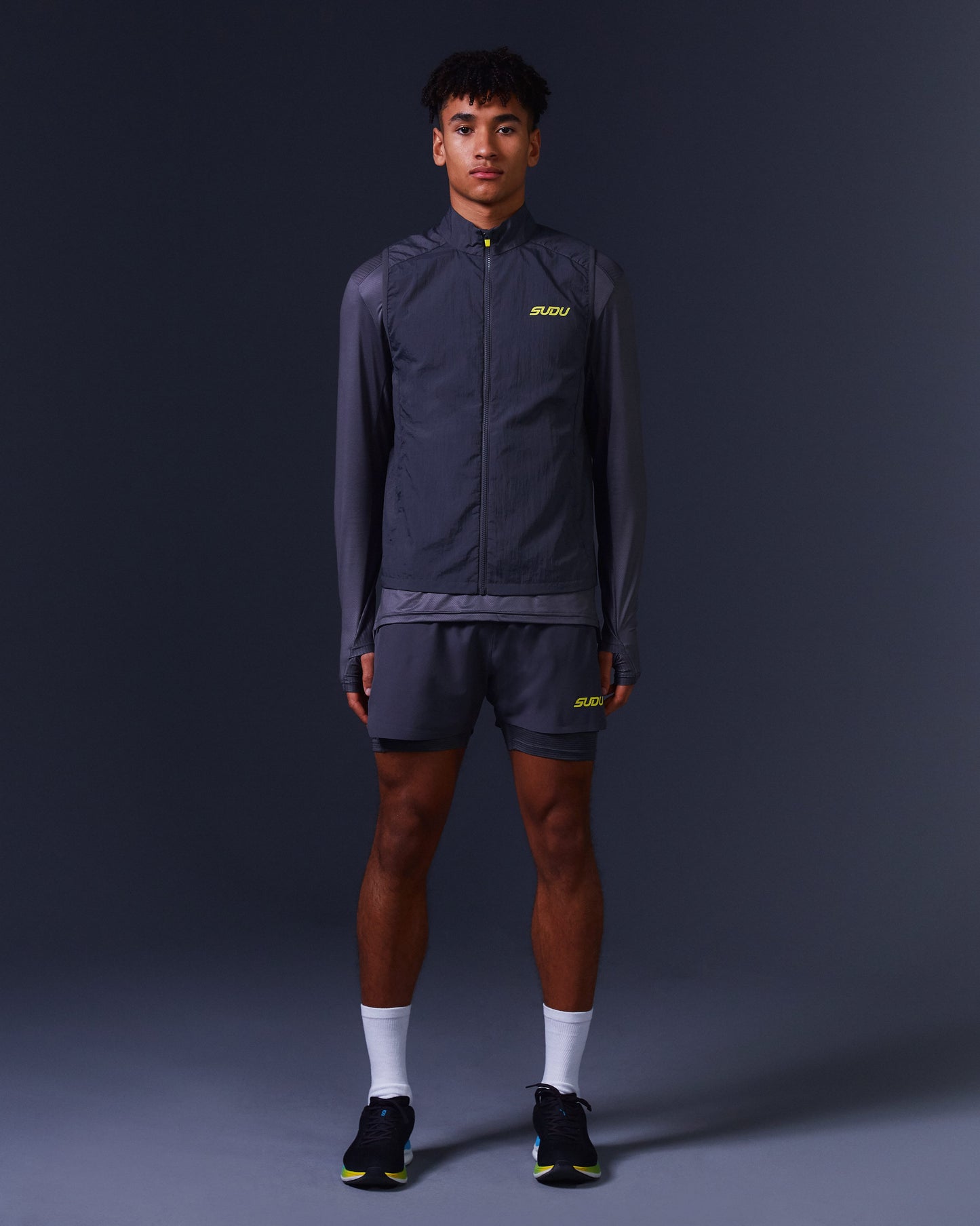 SUDU SRG 01 Run Gilet - Iron Gate / Blazing Yellow XS Gilet