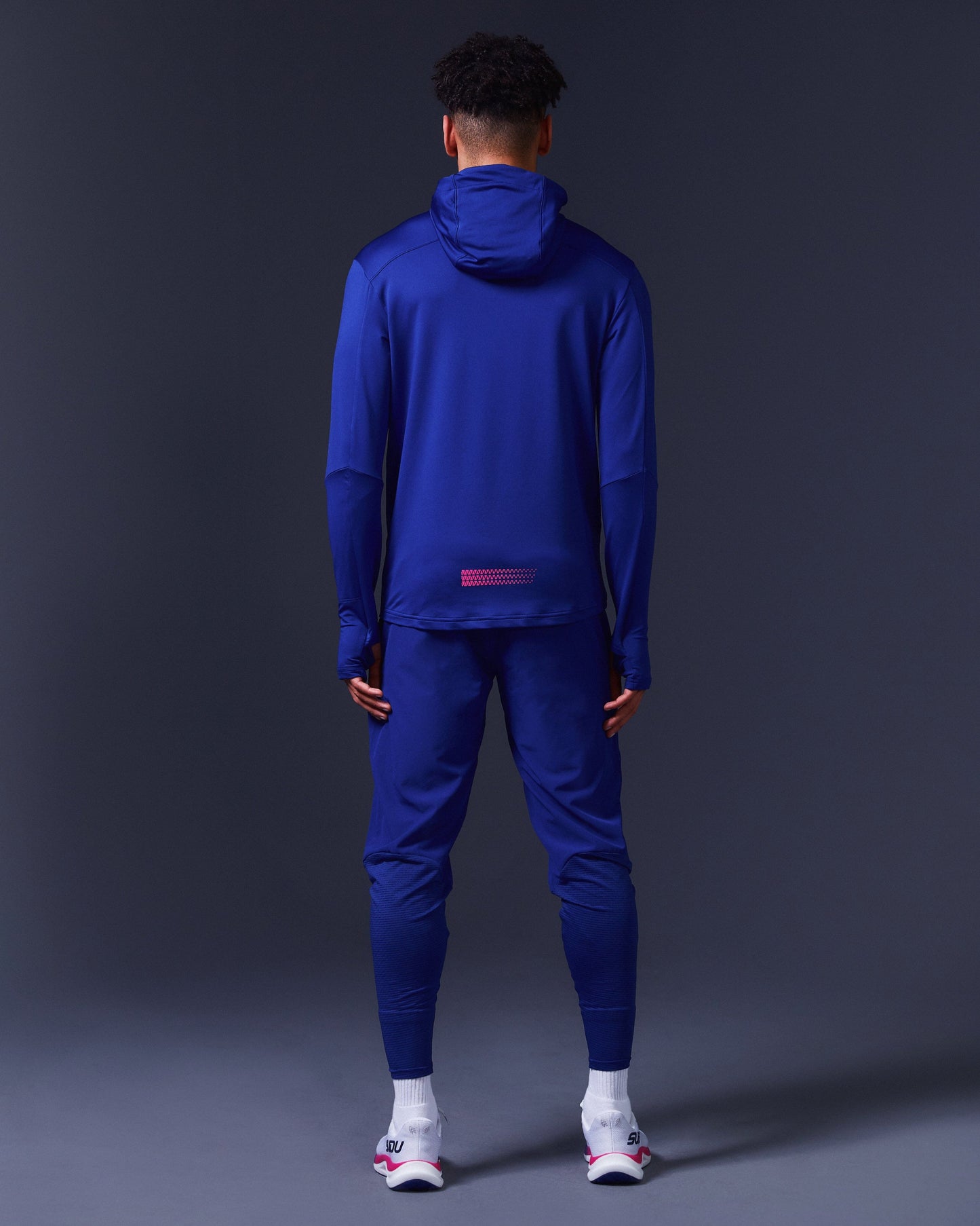 SUDU SRH 01 Run Hoody - Belleweather Blue / Carmine Rose Hoodie