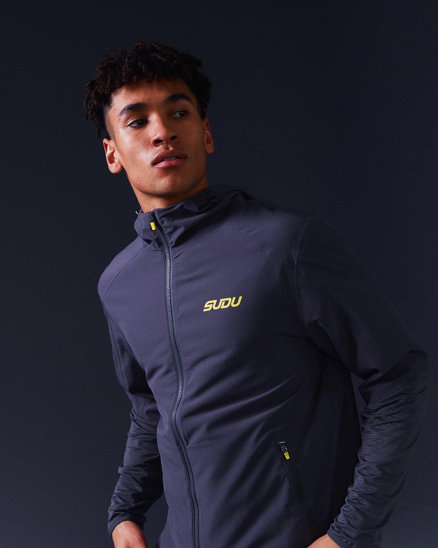 SUDU SRJ FZ 01 Run Full Zip Jacket - Iron Gate / Blazing Yellow Jacket