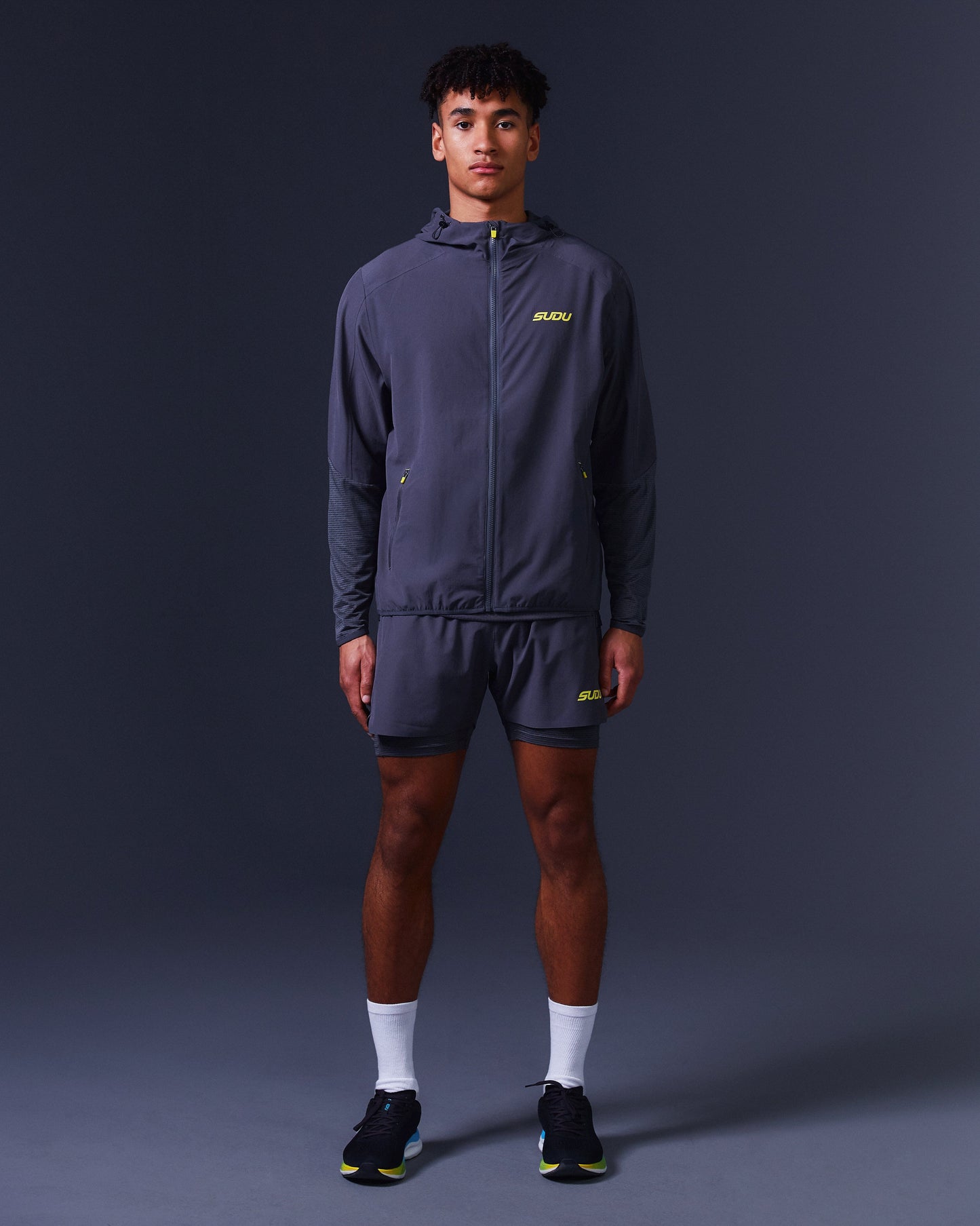 SUDU SRJ FZ 01 Run Full Zip Jacket - Iron Gate / Blazing Yellow XS Jacket