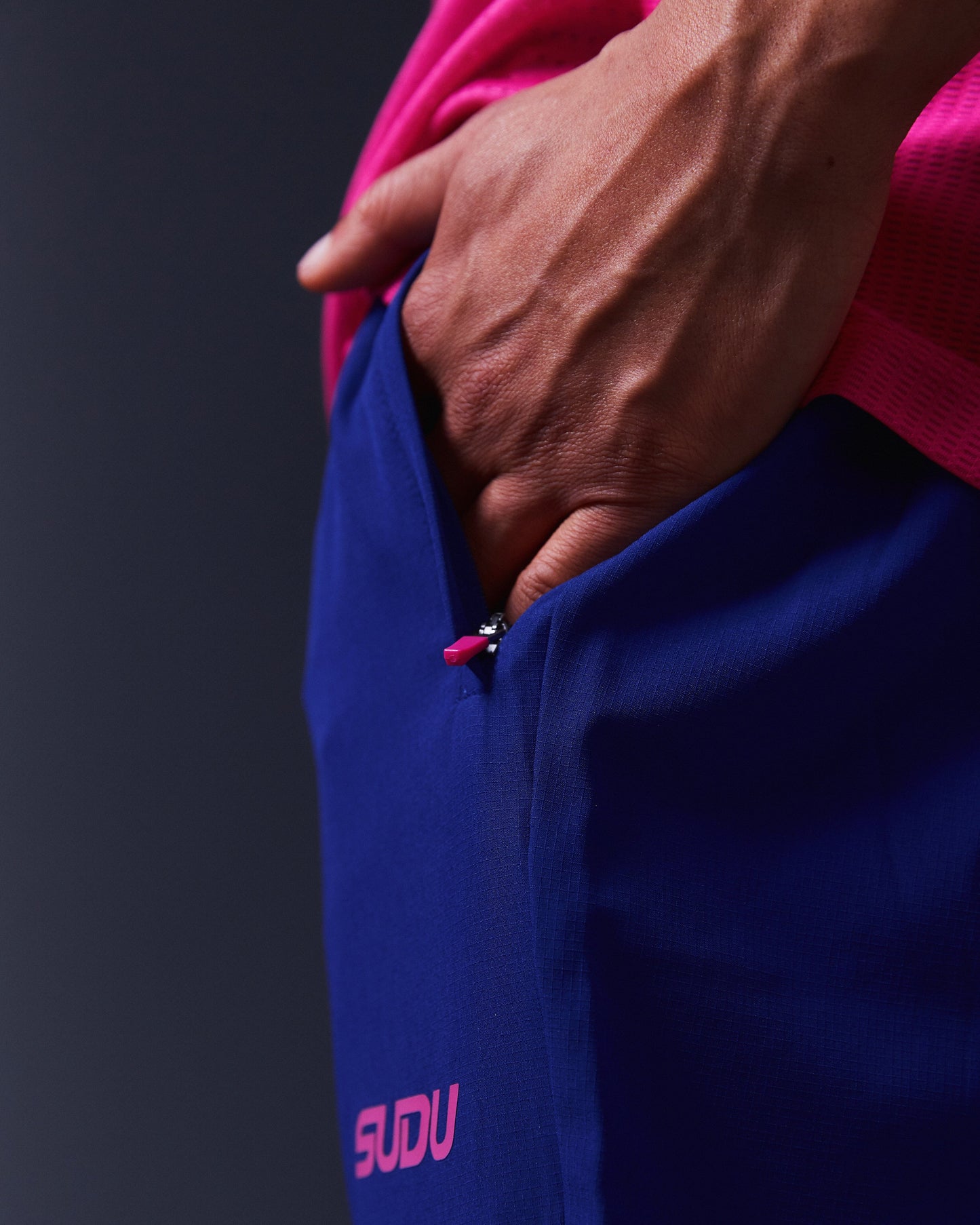 SUDU SRP 01 Run Pants - Belleweather Blue / Carmine Rose Pants