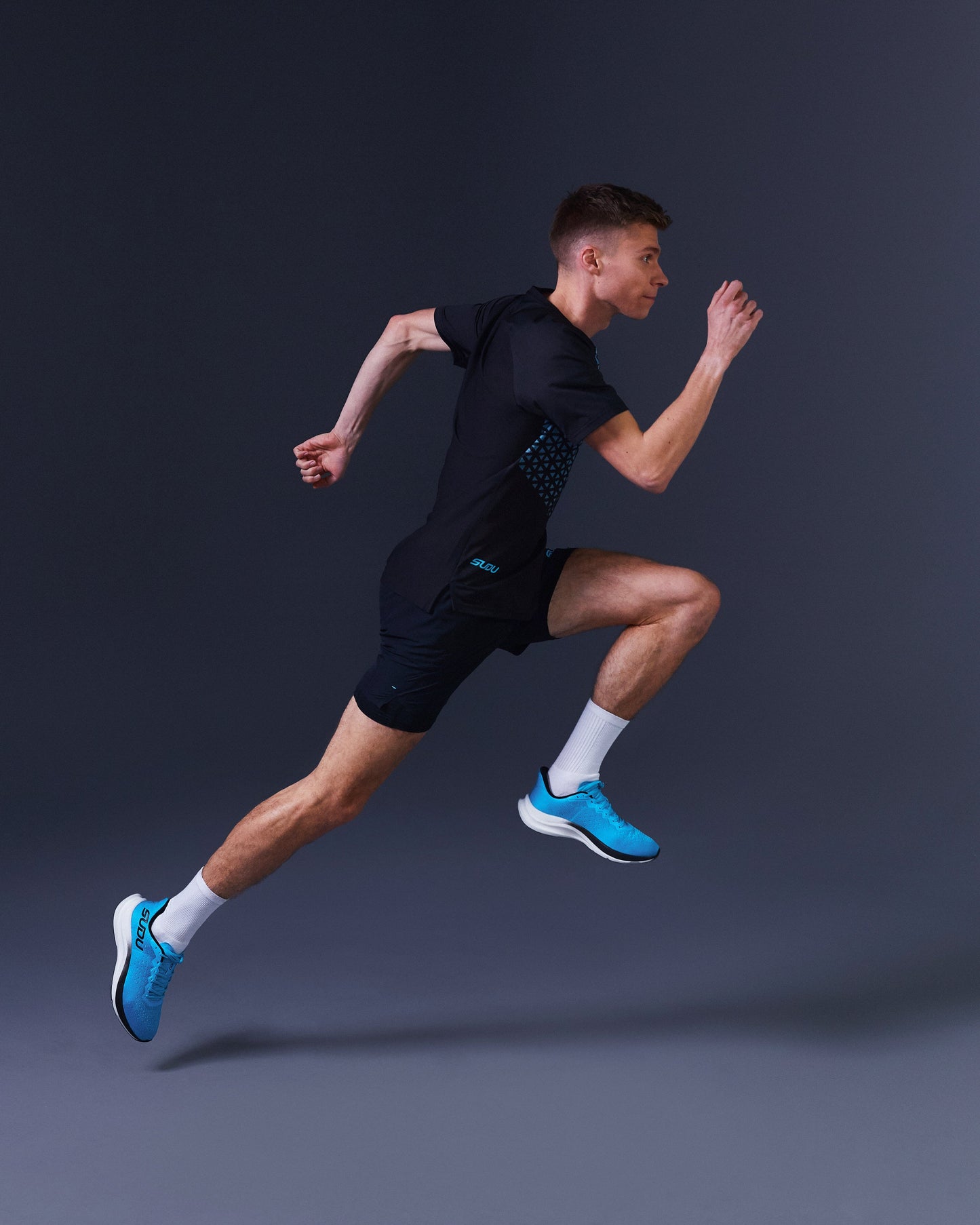 SUDU SRS 01 Run Shorts - Black Beauty / Aquarius Shorts