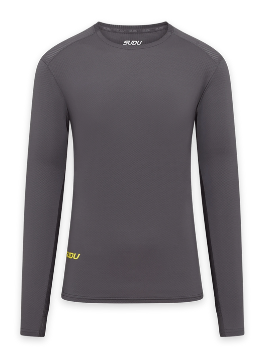SUDU SRT LS 01 Long Sleeve Shirt - Grey/Yellow XS Long Sleeve Shirt