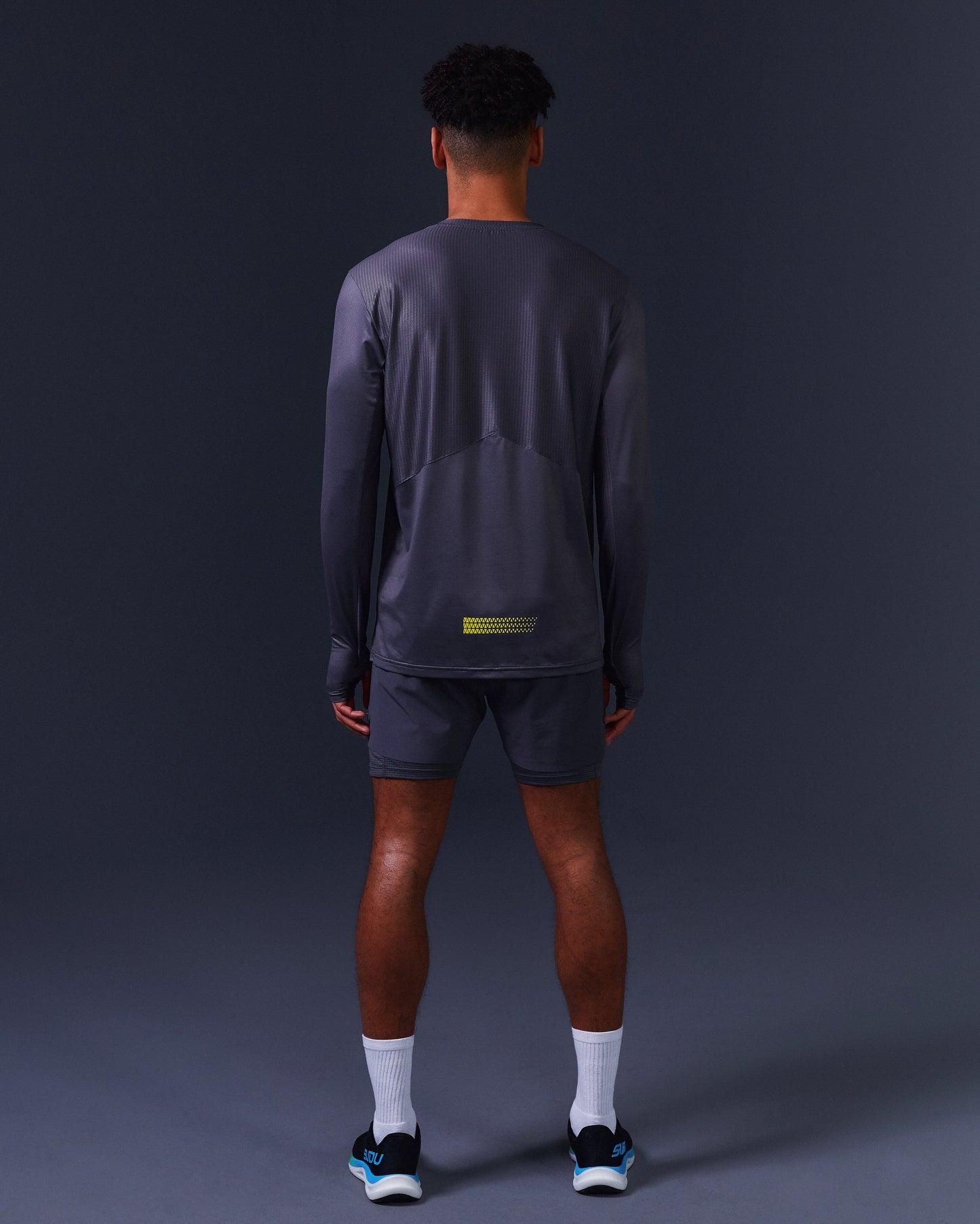 SUDU SRT LS 01 Run Long Sleeve Shirt - Iron Gate / Blazing Yellow Long Sleeve Shirt