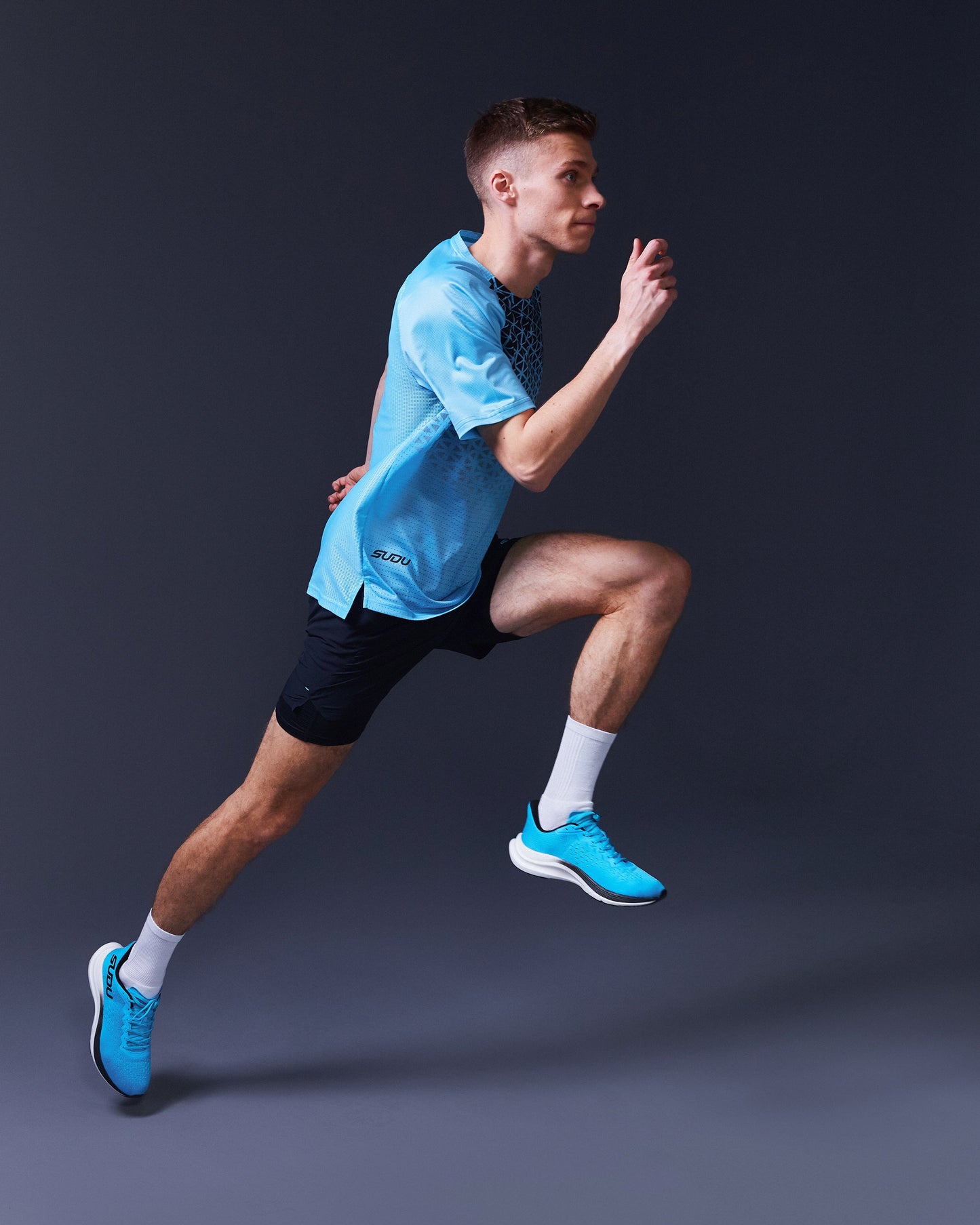 SUDU SRT SS 01 Run Short Sleeve T-Shirt - Aquarius / Black Beauty Short Sleeve T-Shirt