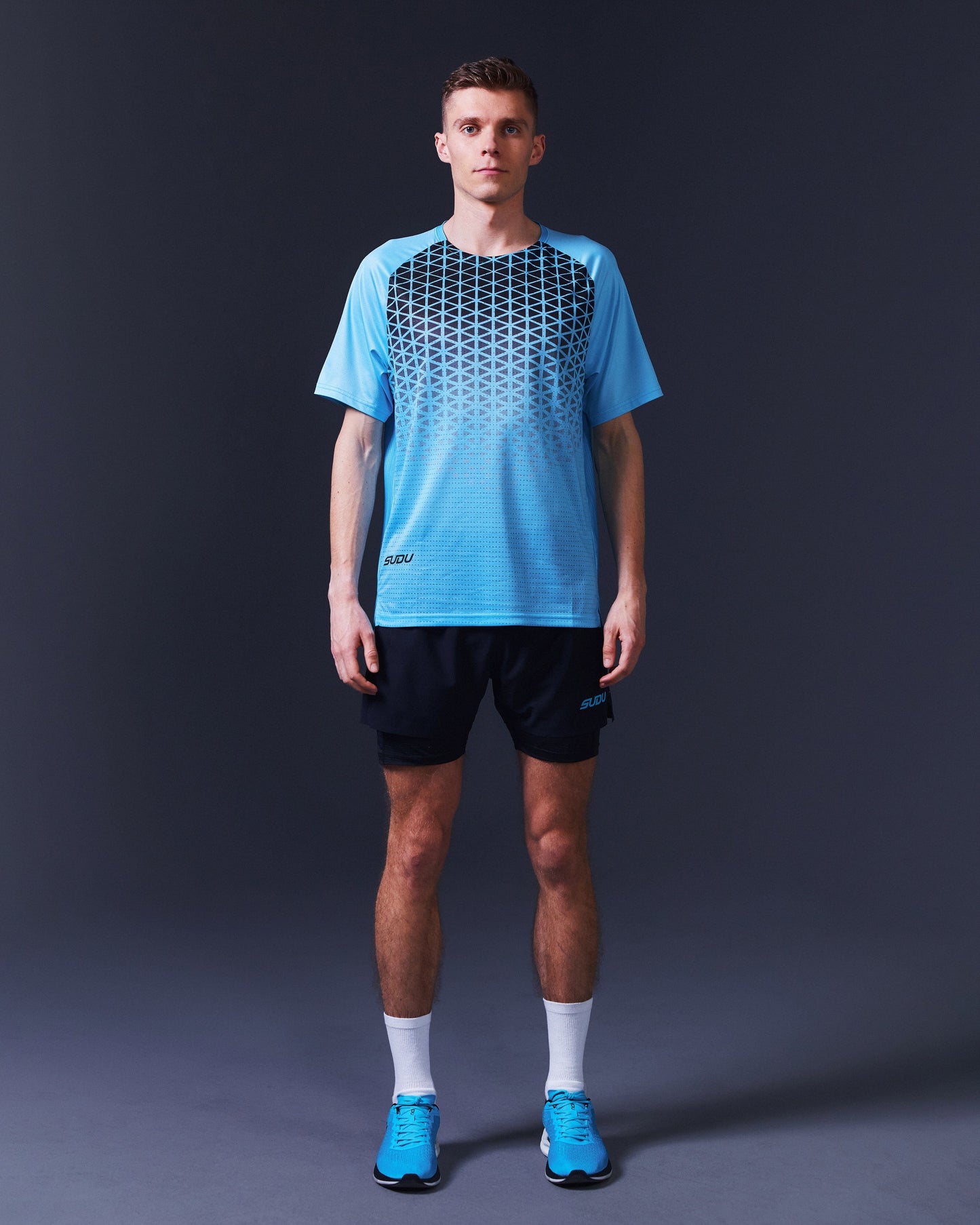 SUDU SRT SS 01 Run Short Sleeve T-Shirt - Aquarius / Black Beauty XS Short Sleeve T-Shirt