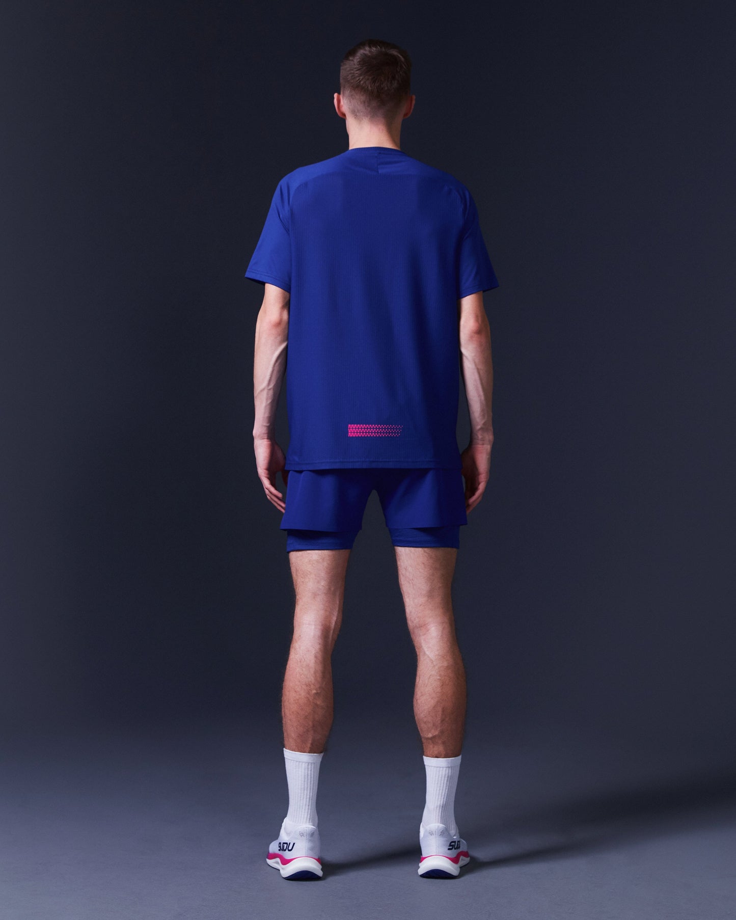 SUDU SRT SS 01 Run Short Sleeve T-Shirt - Belleweather Blue / Carmine Rose Short Sleeve T-Shirt