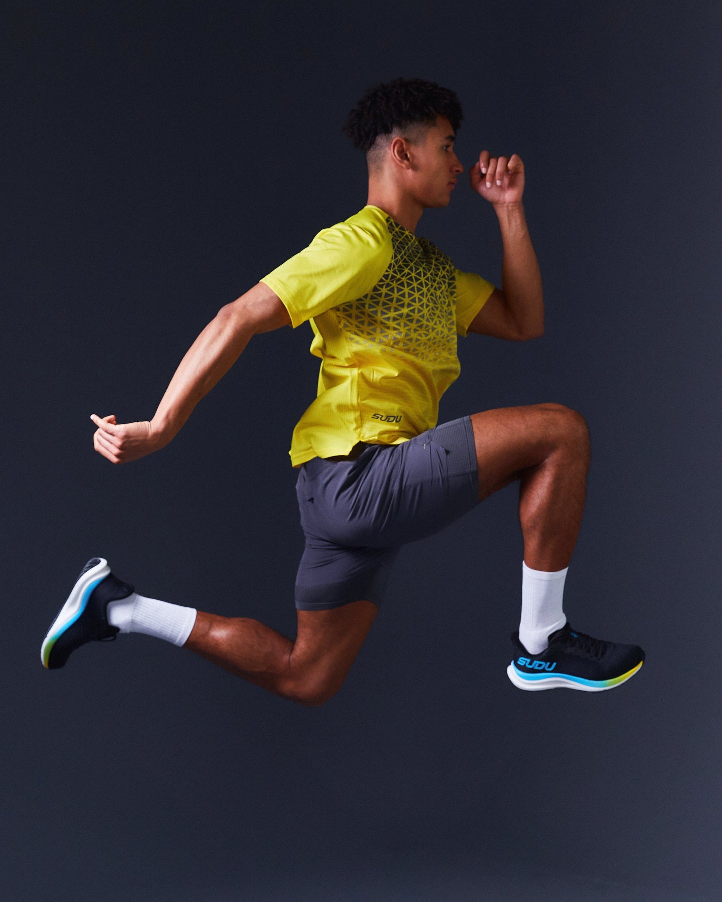 SUDU SRT SS 01 Run Short Sleeve T-Shirt - Blazing Yellow / Iron Gate Short Sleeve T-Shirt