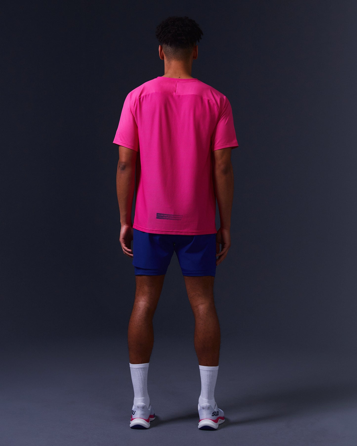 SUDU SRT SS 01 Run Short Sleeve T-Shirt - Carmine Rose / Belleweather Blue Short Sleeve T-Shirt
