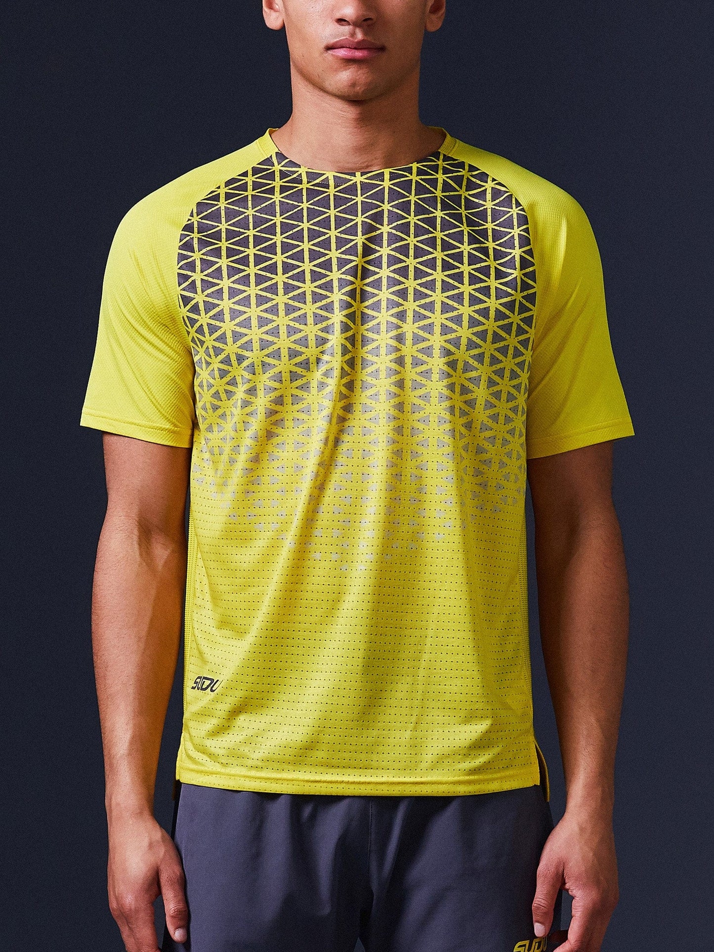 SUDU SRT SS 01 Run Short Sleeve T-Shirt - Yellow/Grey Short Sleeve T-Shirt