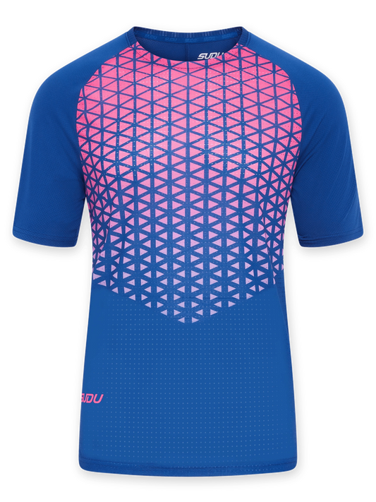 SUDU SRT SS 01 Short Sleeve T-Shirt - Dark Blue/Pink XS Short Sleeve T-Shirt