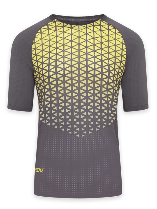 SUDU SRT SS 01 Short Sleeve T-Shirt - Grey/Yellow XS Short Sleeve T-Shirt