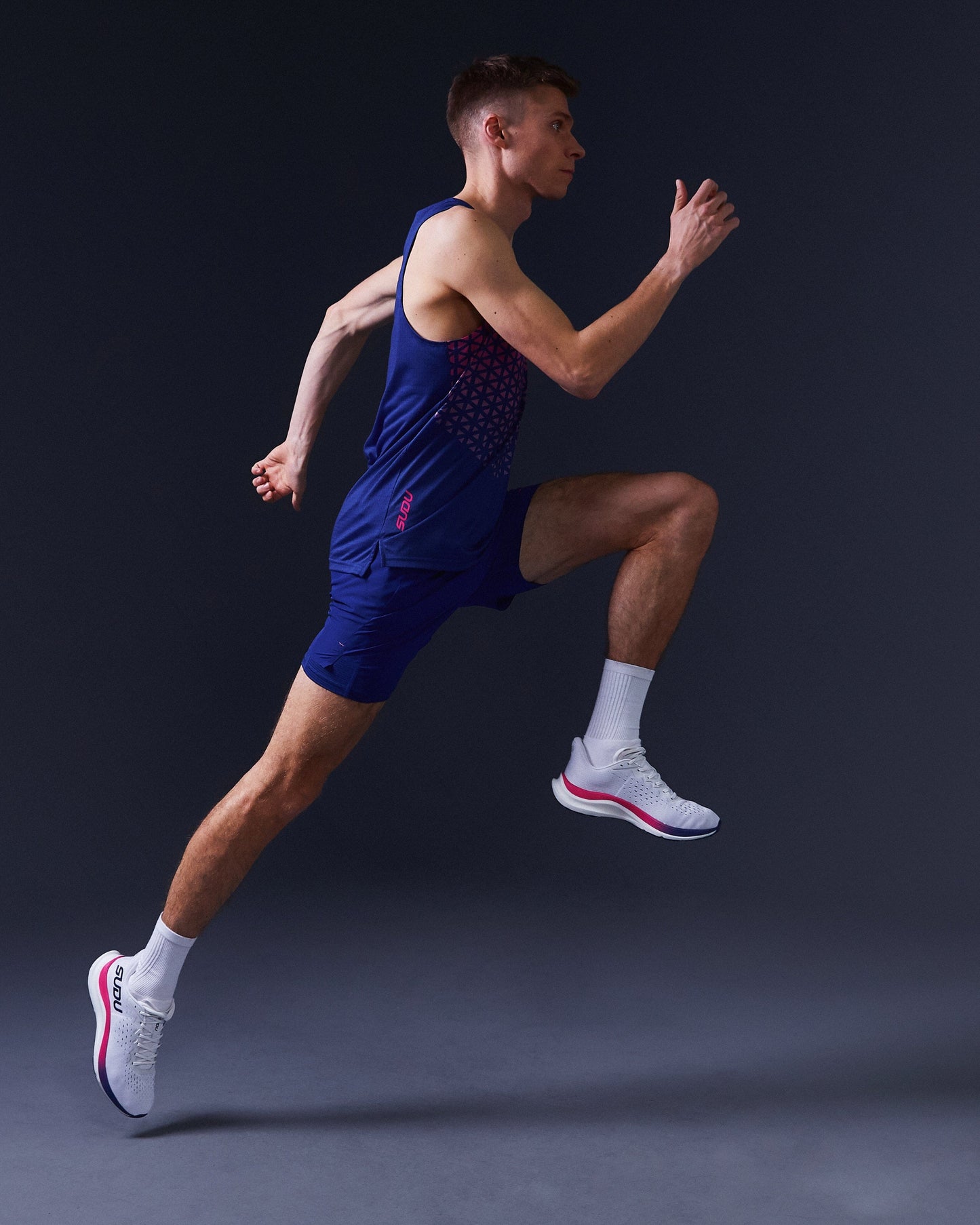 SUDU SRV 01 Run Vest - Belleweather Blue / Carmine Rose Vest