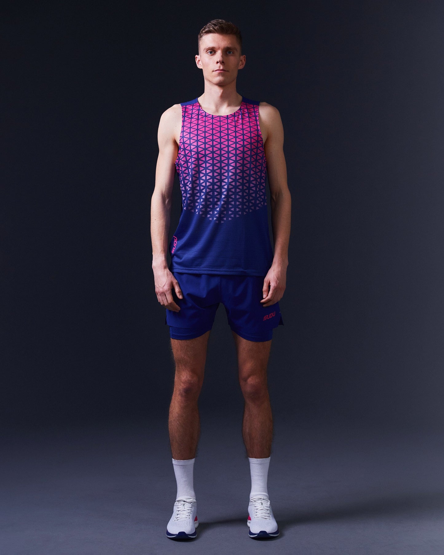 SUDU SRV 01 Run Vest - Belleweather Blue / Carmine Rose XS Vest