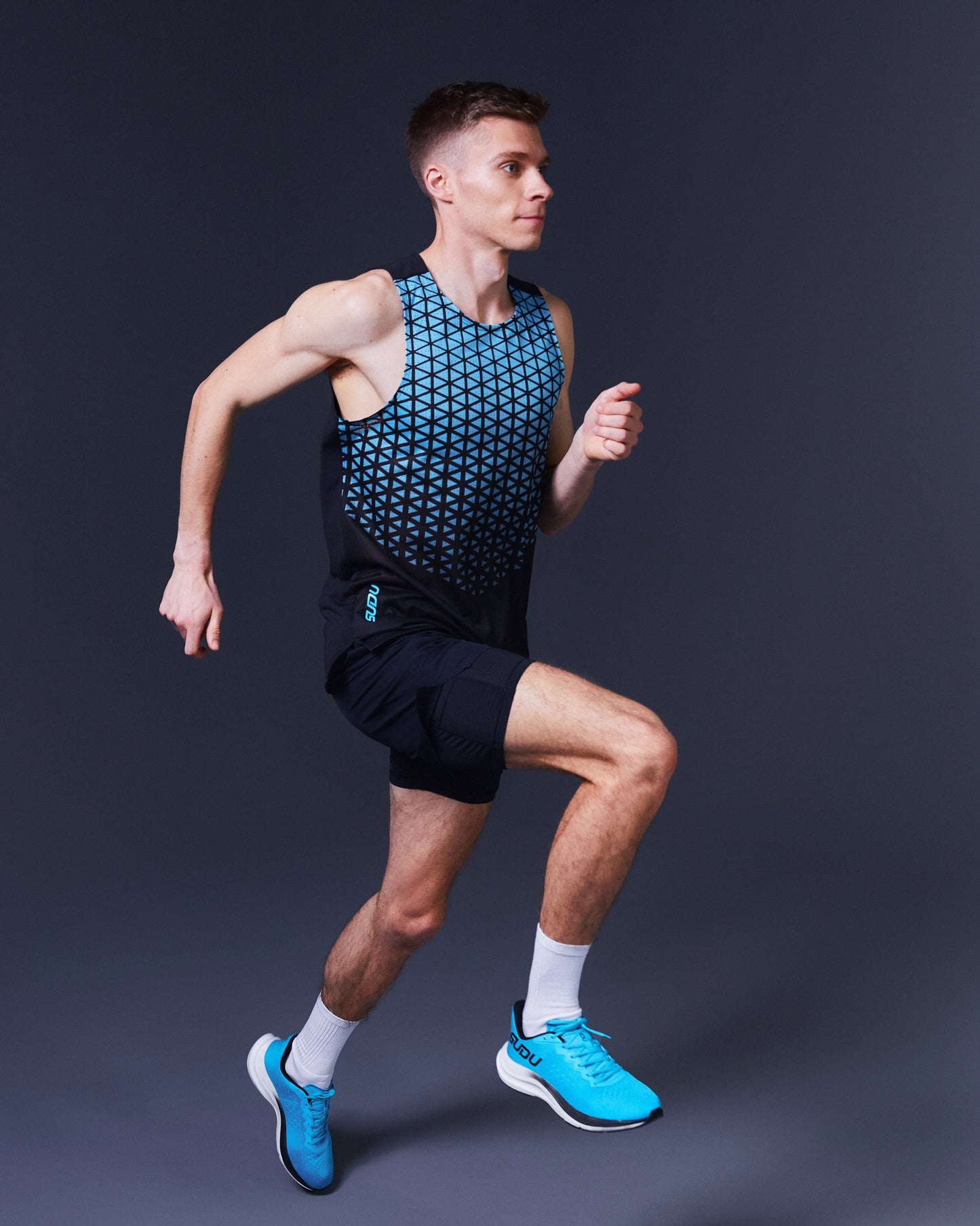 SUDU SRV 01 Run Vest - Black Beauty / Aquarius Vest