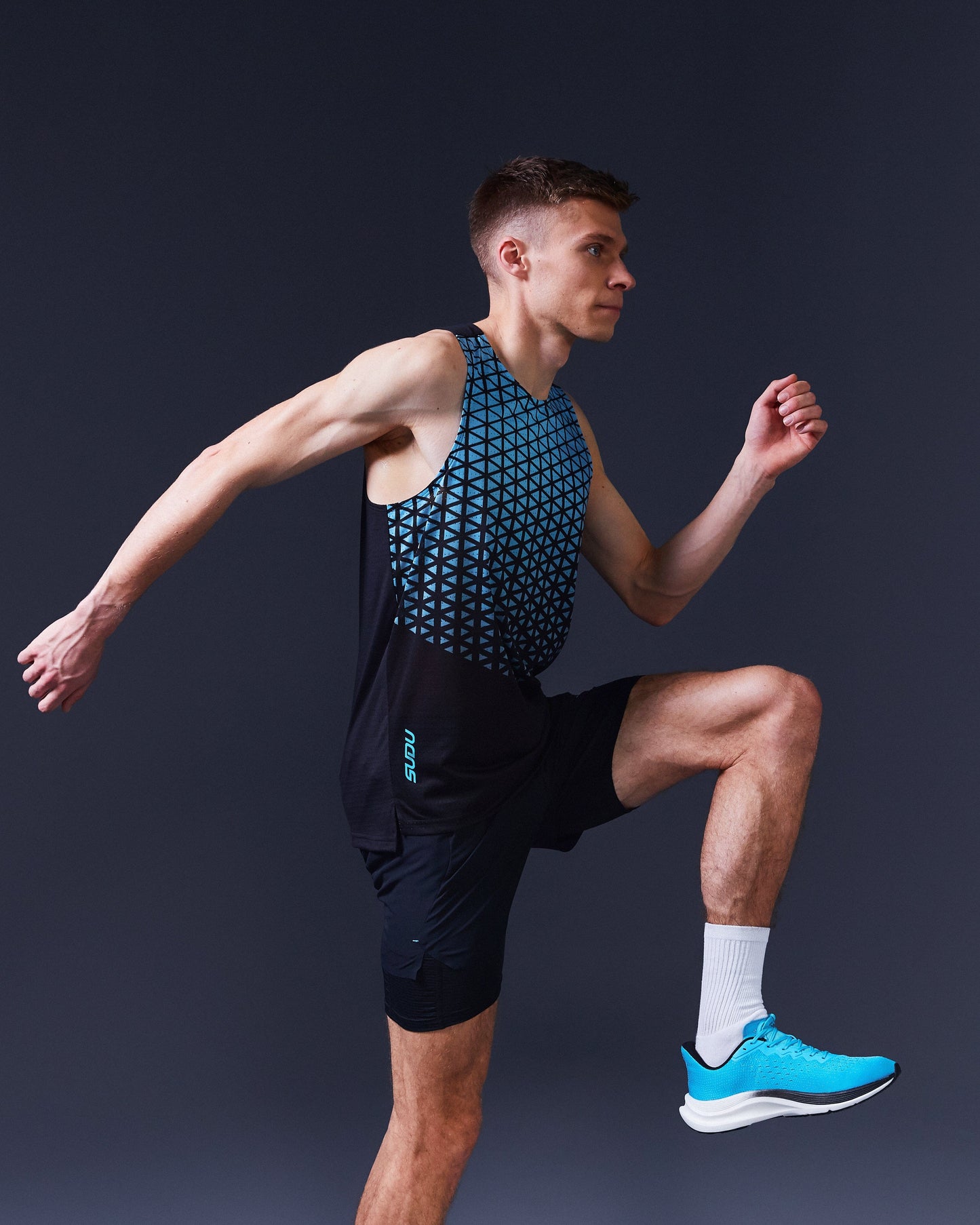 SUDU SRV 01 Run Vest - Black Beauty / Aquarius Vest