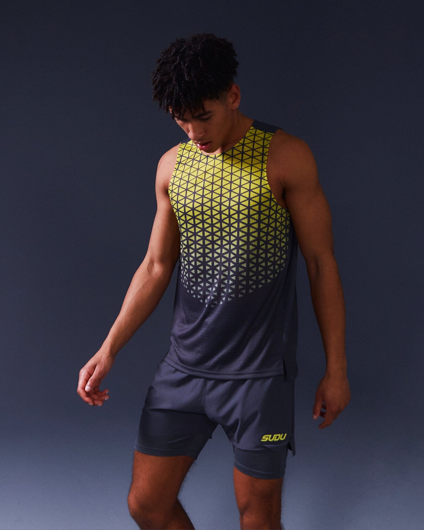 SUDU SRV 01 Run Vest - Iron Gate / Blazing Yellow Vest