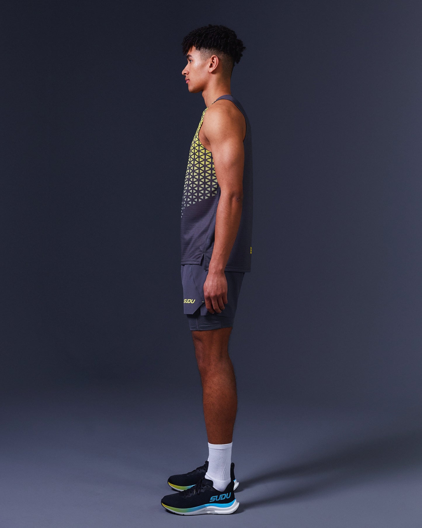 SUDU SRV 01 Run Vest - Iron Gate / Blazing Yellow Vest