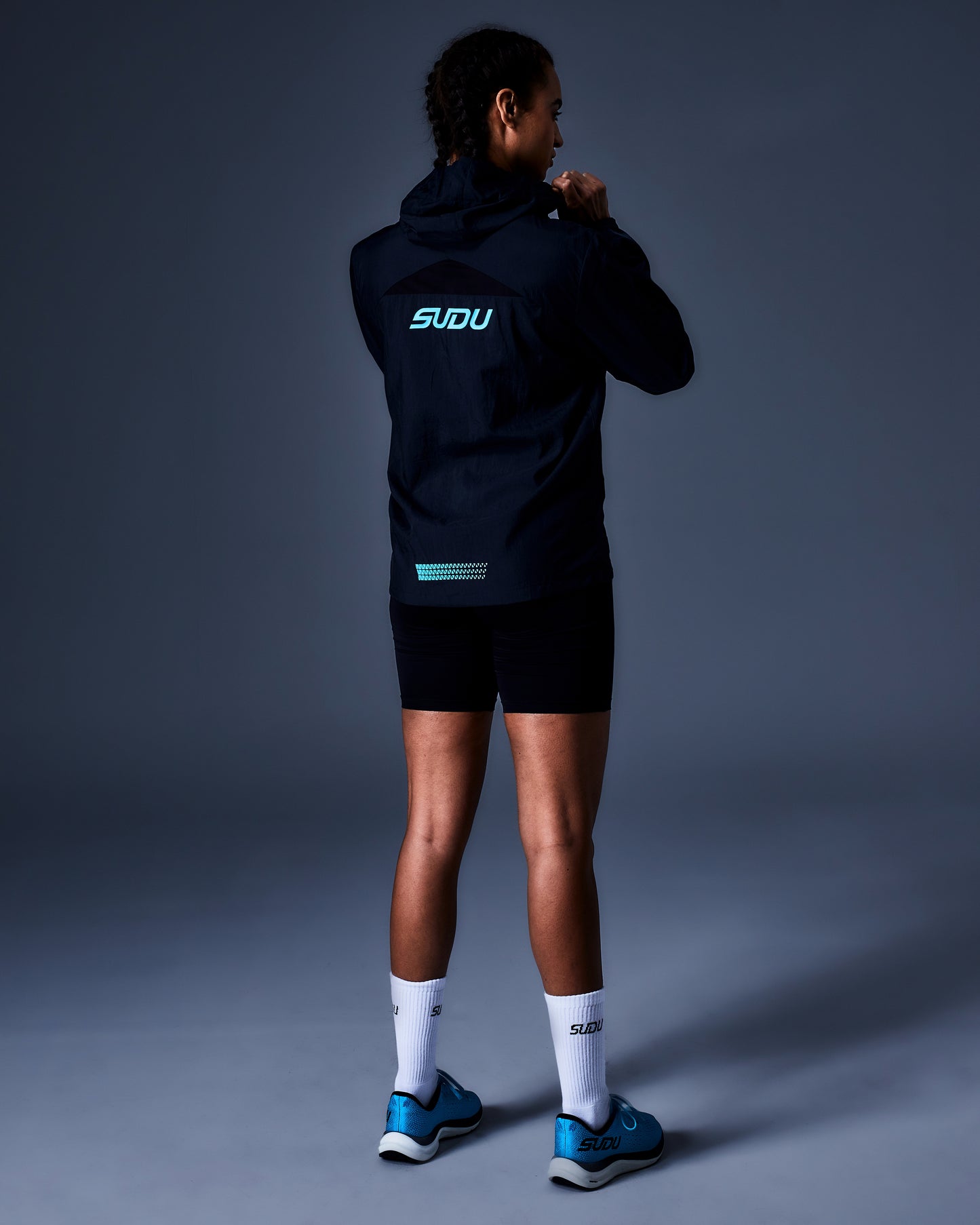 SRJ L 01 Run Lightweight Jacket - Black/Light Blue