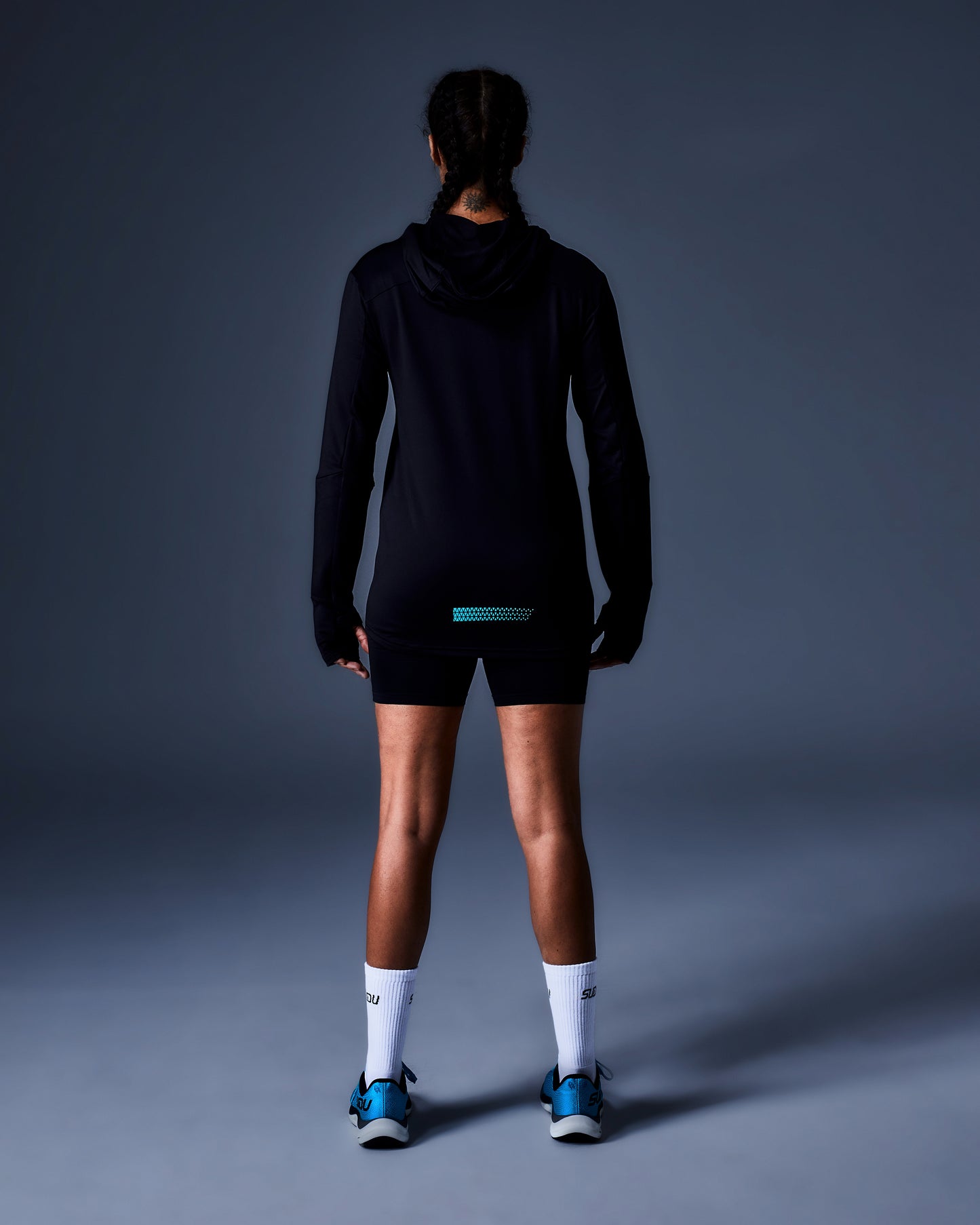 SRH 01 Run Hoodie - Black/Light Blue