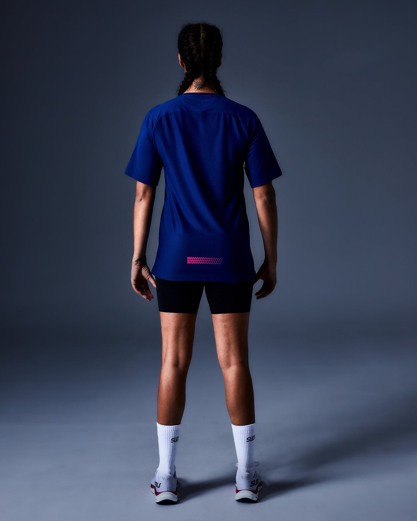 SRT SS 01 Run Short Sleeve T-Shirt - Dark Blue/Pink