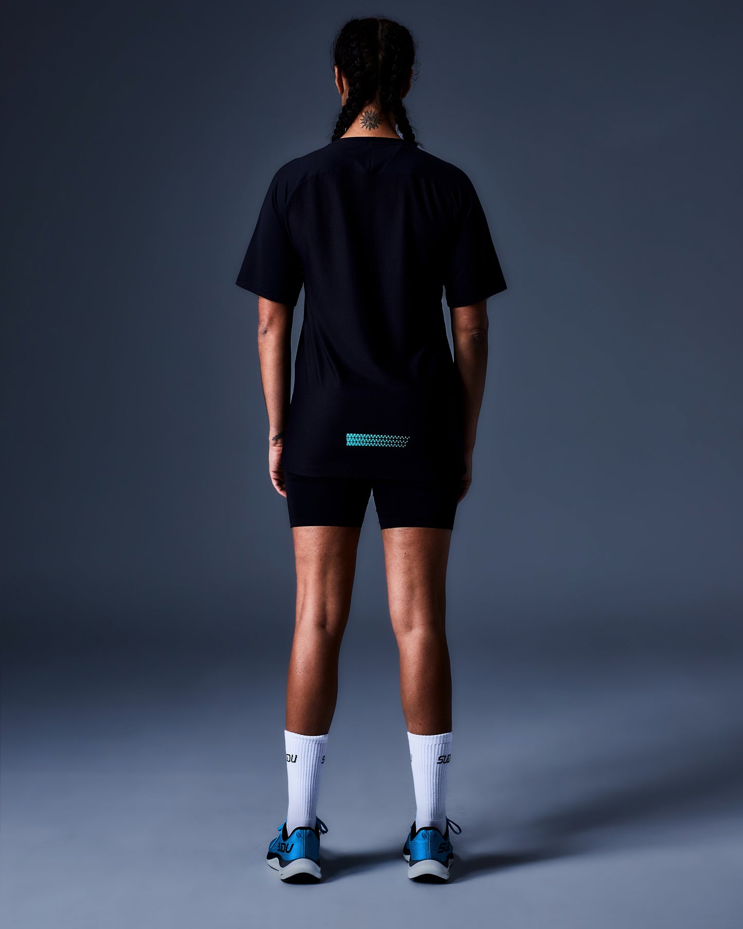 SRT SS 01 Run Short Sleeve T-Shirt - Black/Light Blue