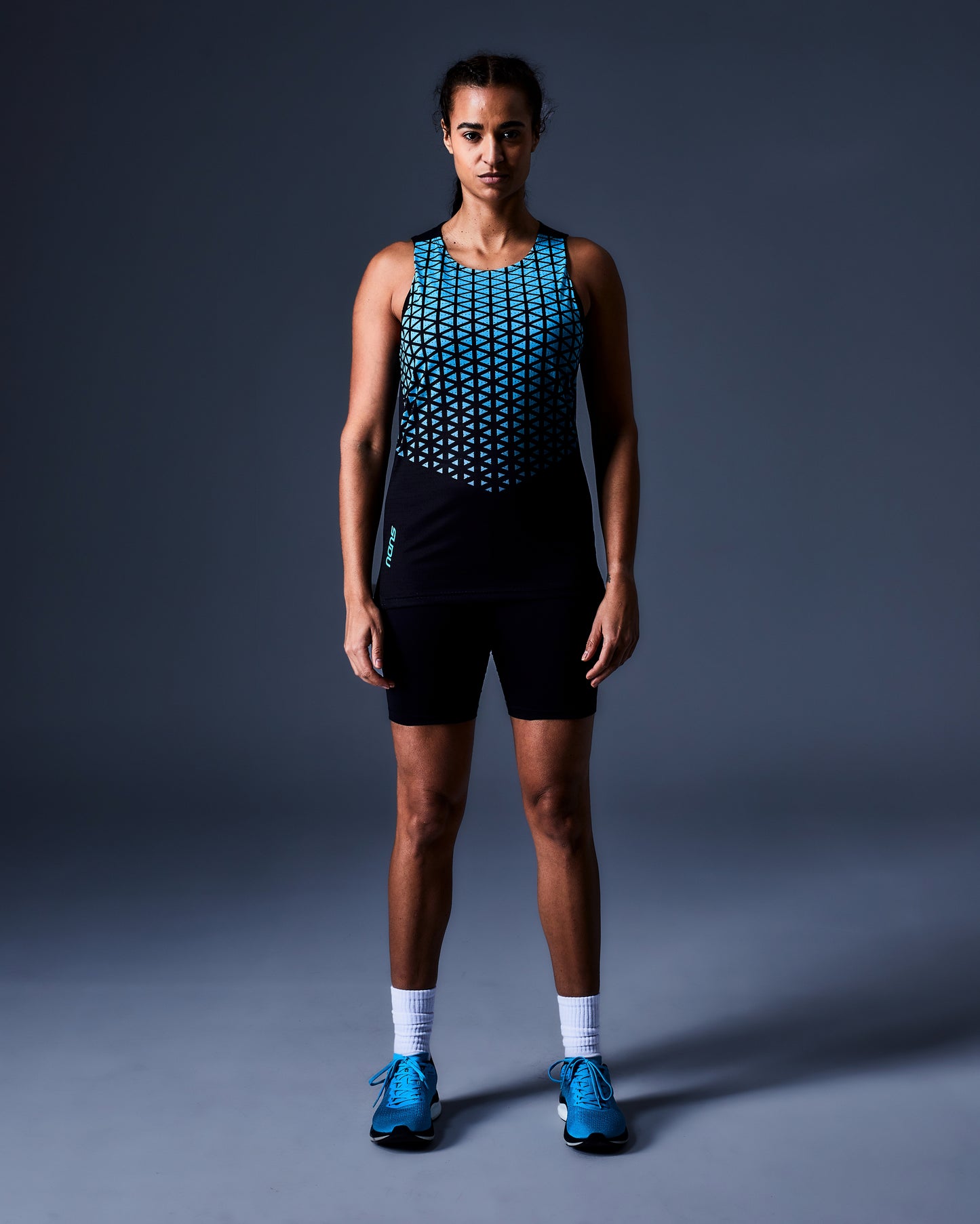 SRV 01 Run Vest - Black/Light Blue