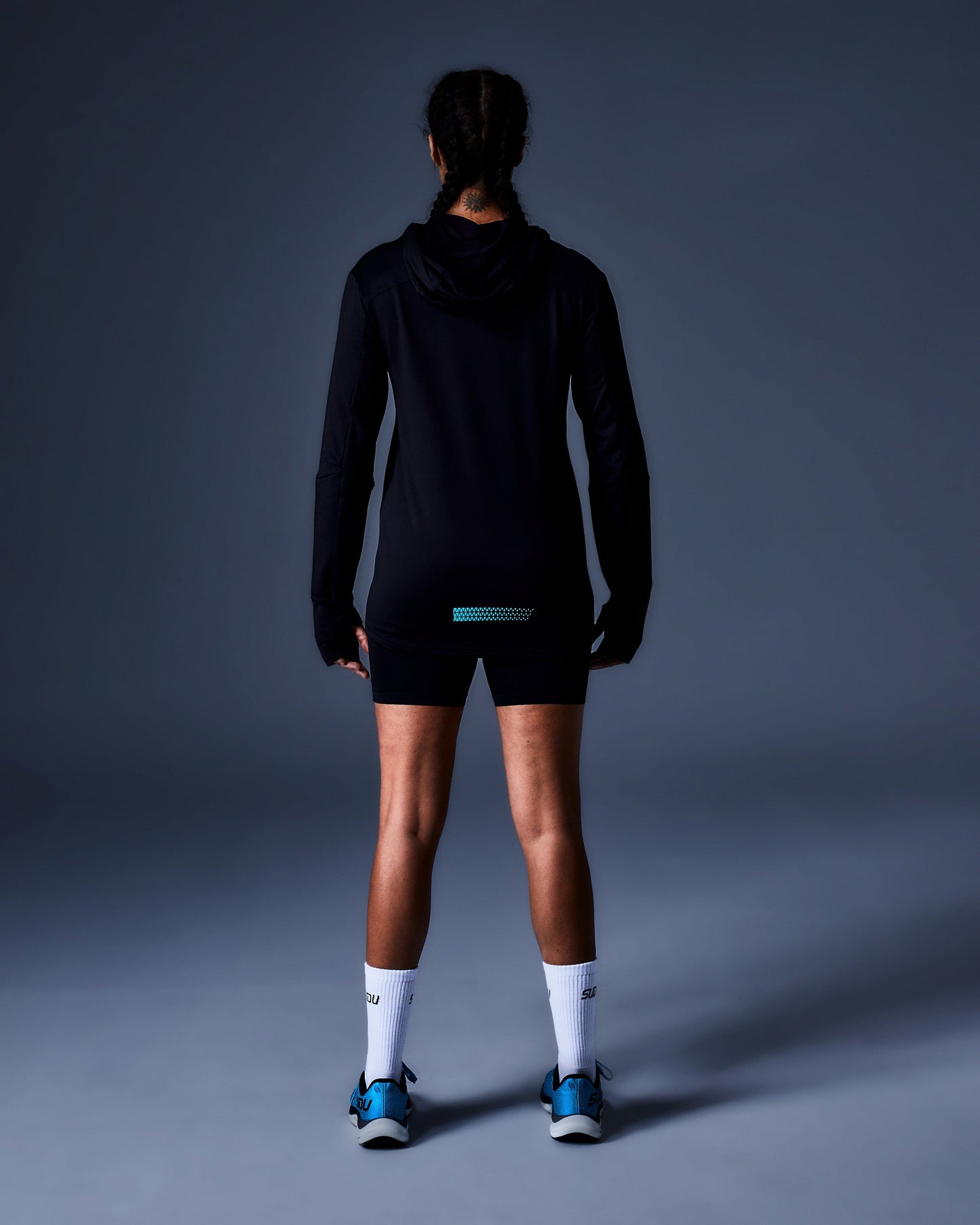 SUDU SRH 01 Run Hoodie - Black/Light Blue Hoodie