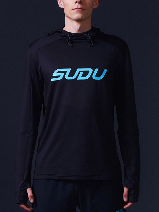 SUDU SRH 01 Run Hoody - Black/Light Blue Hoodie