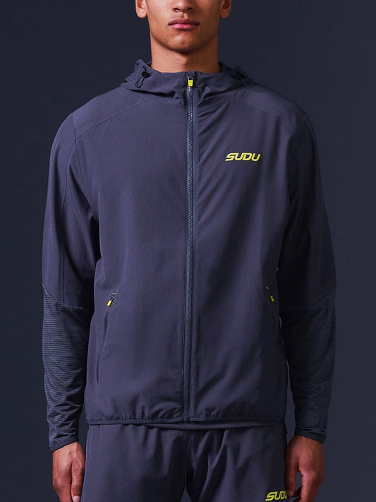 SUDU SRJ FZ 01 Run Full Zip Jacket - Grey/Yellow Jacket