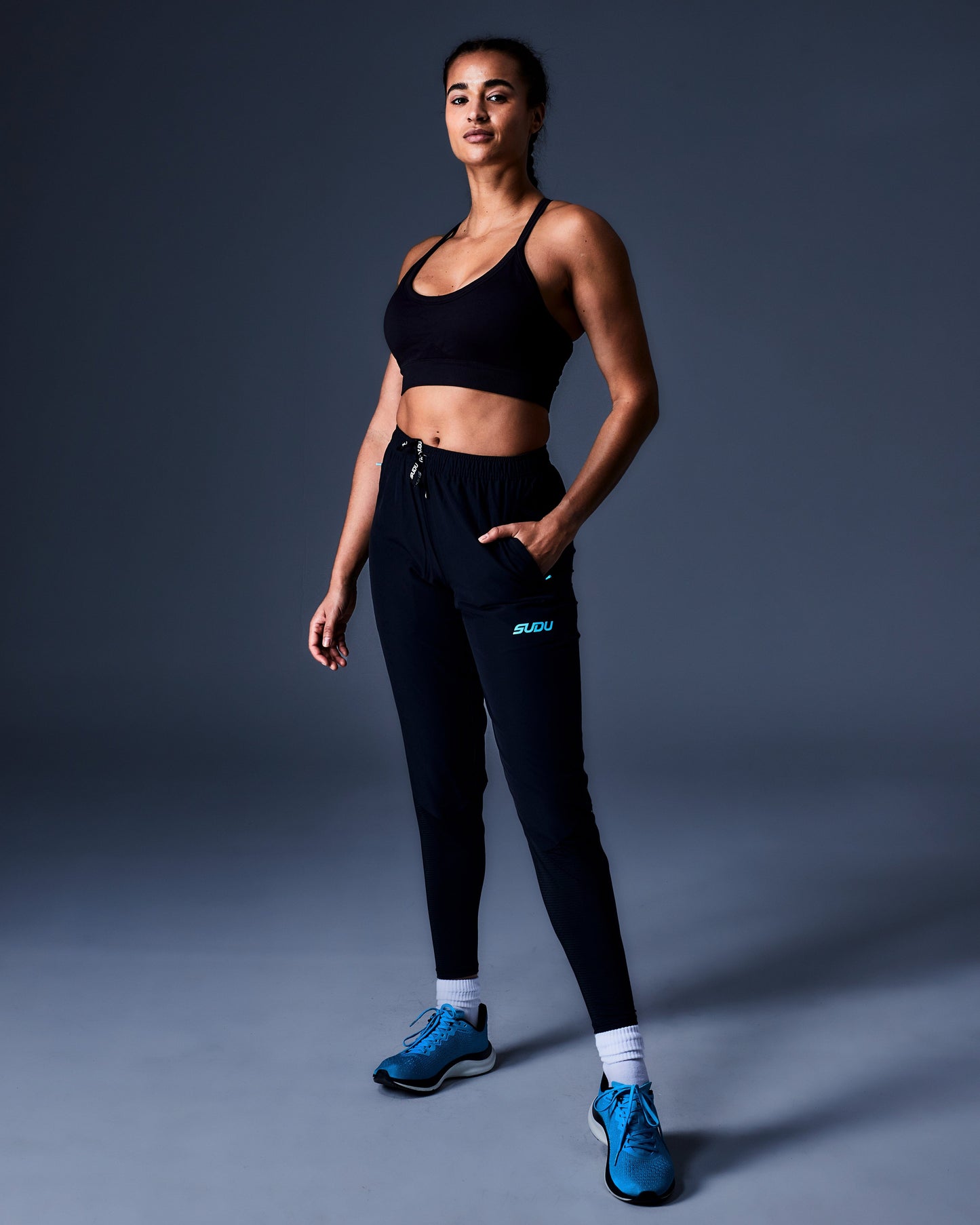 SUDU SRP 01 Run Pants - Black/Light Blue Pants