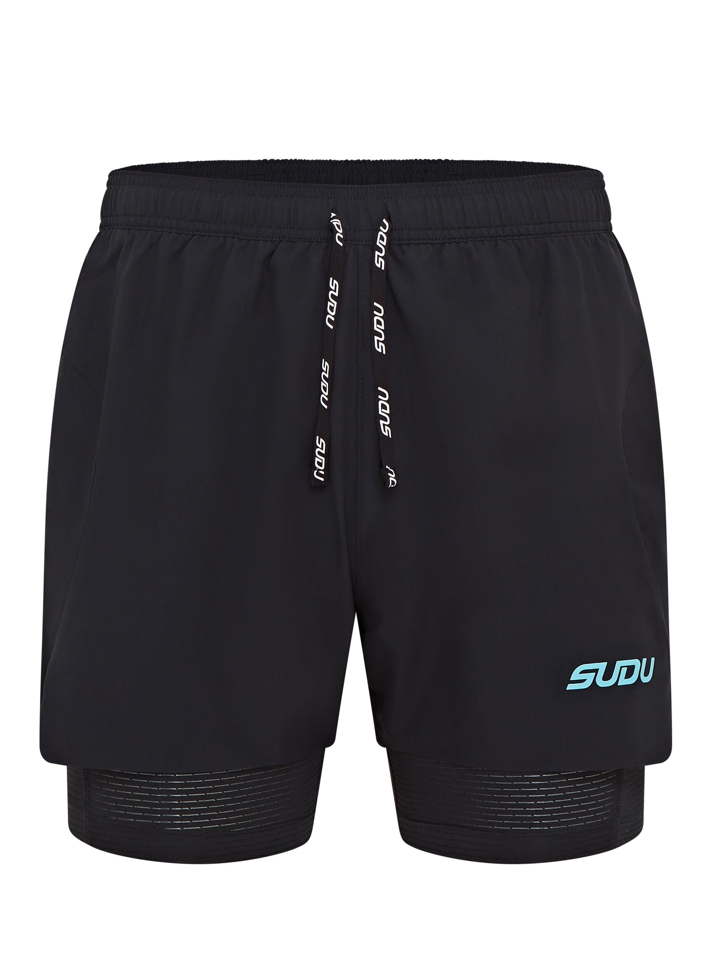 SUDU SRS 01 Run Shorts - Black/Light Blue XS Shorts