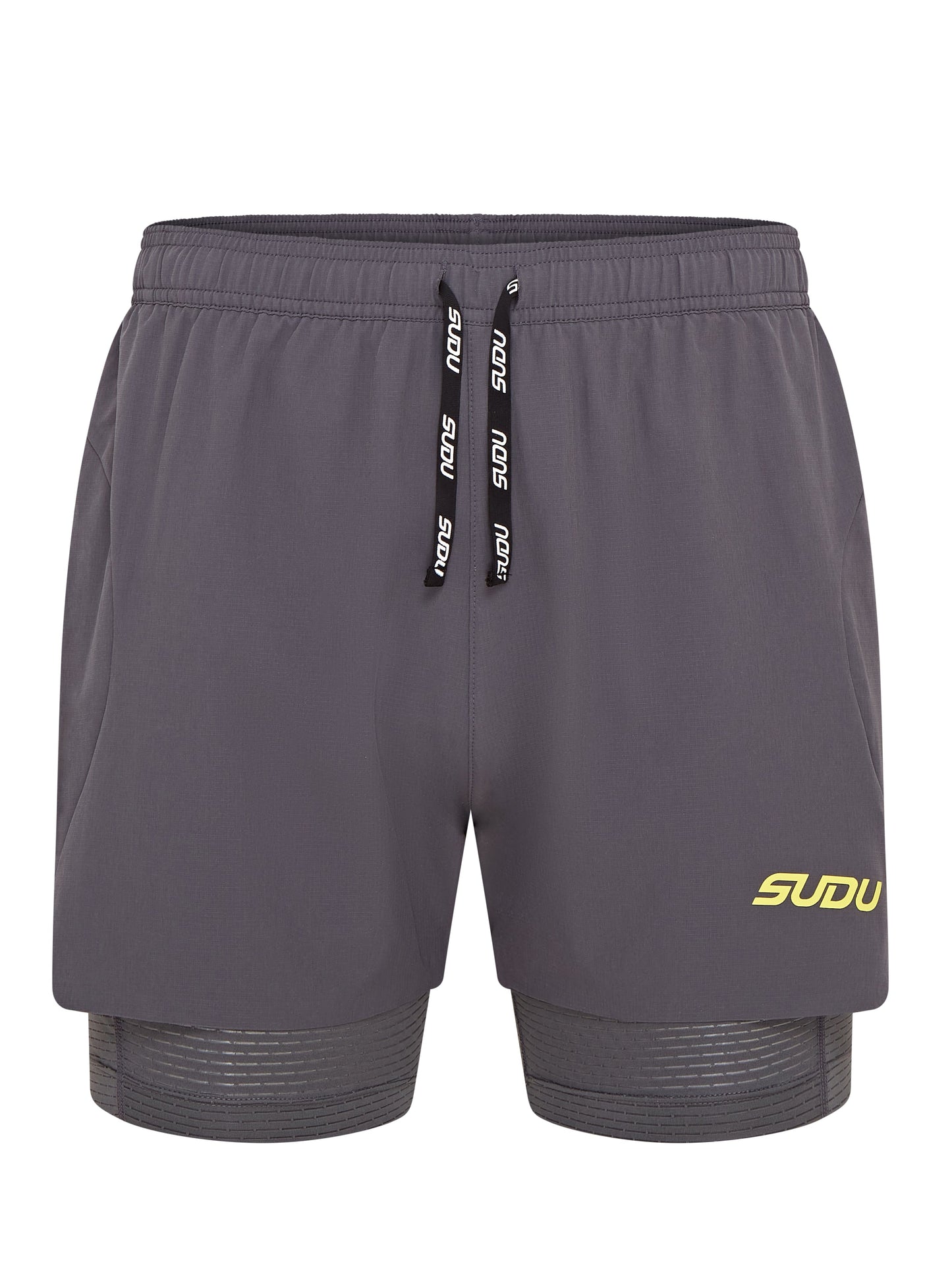 SUDU SRS 01 Run Shorts - Grey/Yellow XS Shorts