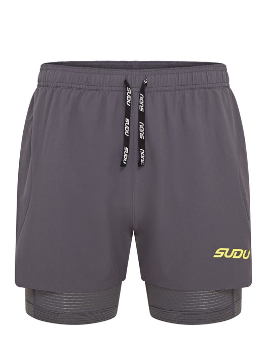 SUDU SRS 01 Run Shorts - Grey/Yellow XS Shorts