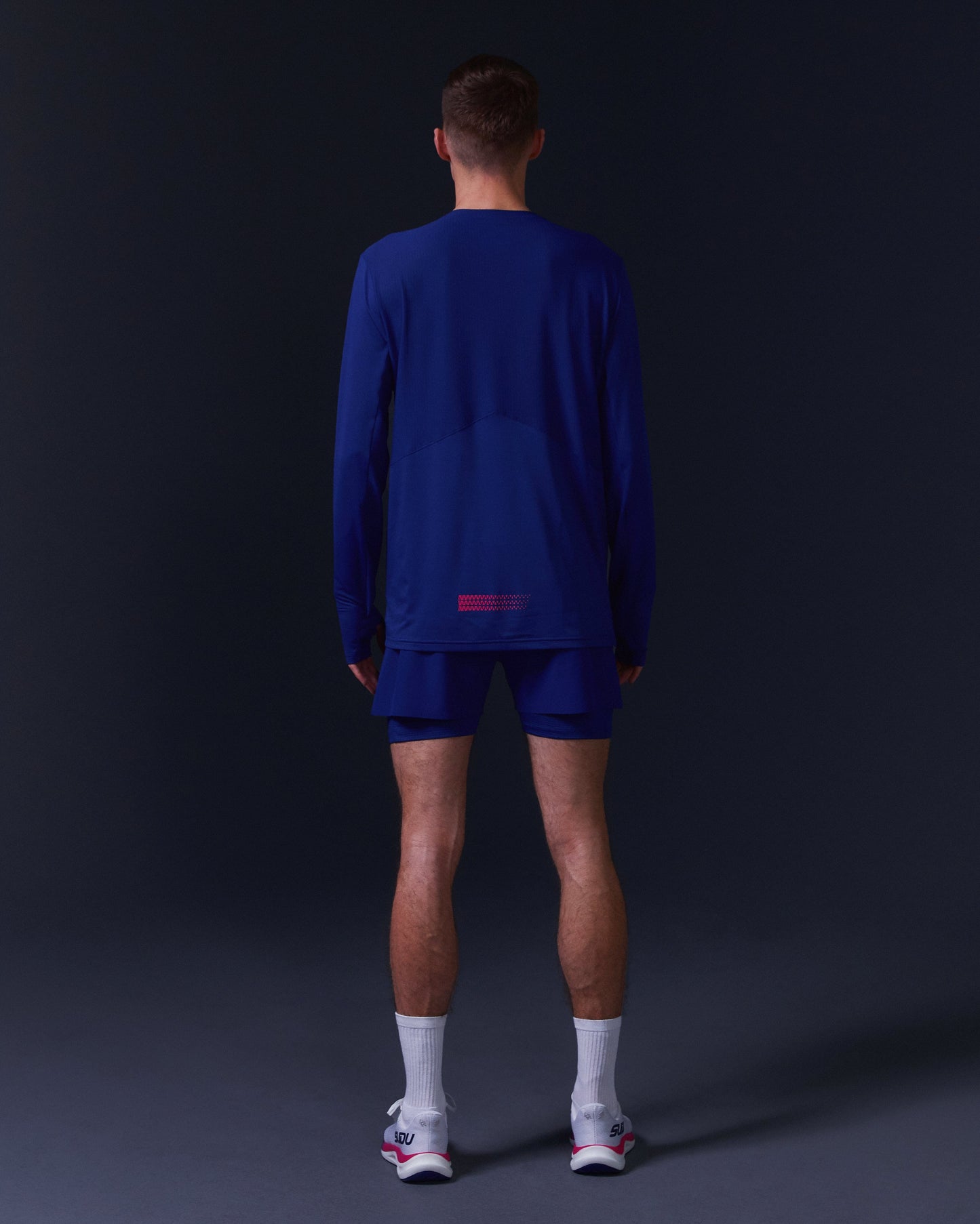 SUDU SRT LS 01 Run Long Sleeve Shirt - Belleweather Blue / Carmine Rose Long Sleeve Shirt