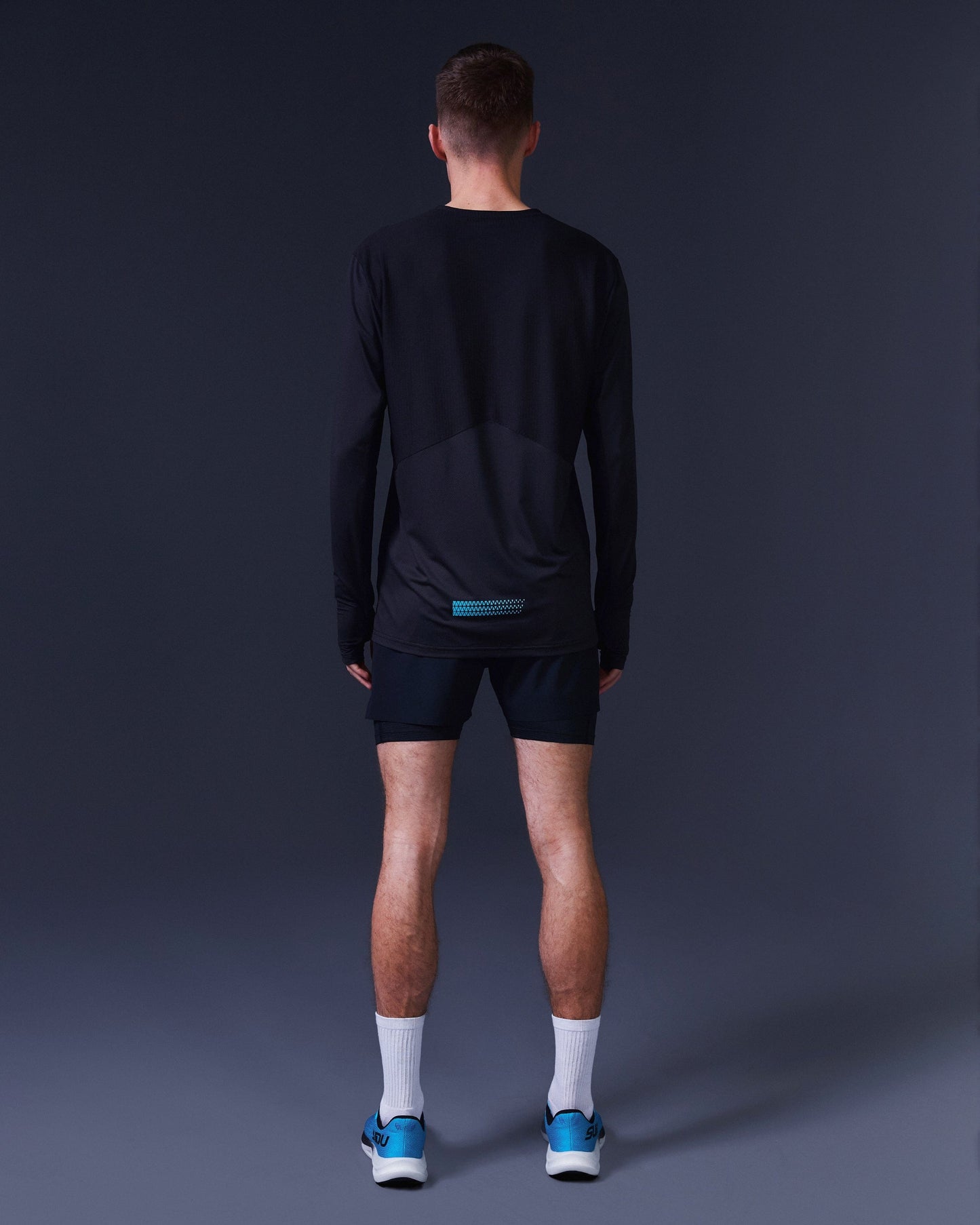 SUDU SRT LS 01 Run Long Sleeve Shirt - Black Beauty / Aquarius Long Sleeve Shirt