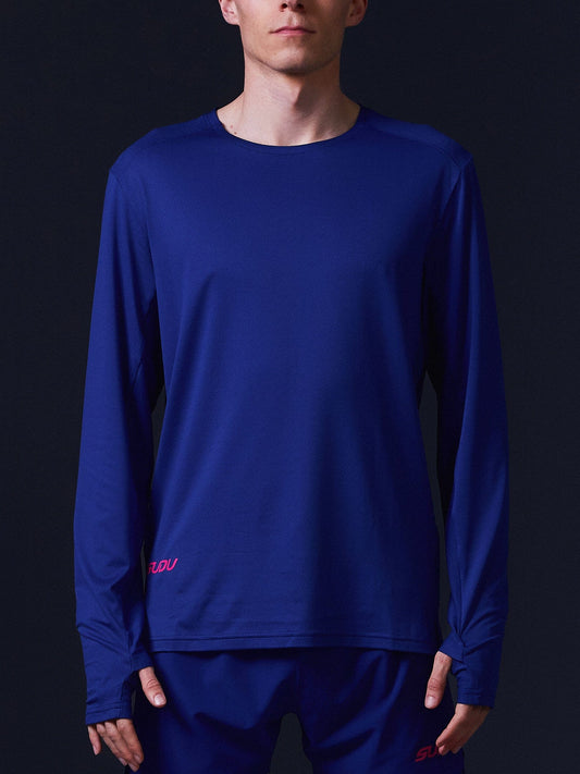 SUDU SRT LS 01 Run Long Sleeve Shirt - Dark Blue/Pink Long Sleeve Shirt