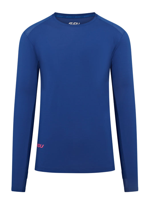 SUDU SRT LS 01 Run Long Sleeve Shirt - Dark Blue/Pink XS Long Sleeve Shirt