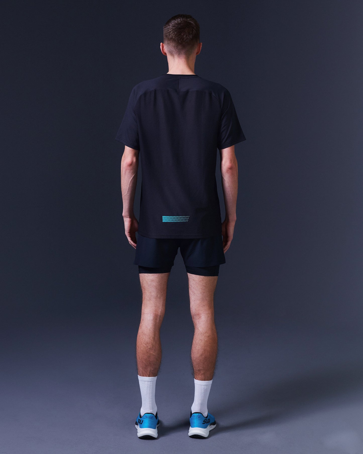 SUDU SRT SS 01 Run Short Sleeve T-Shirt - Black Beauty / Aquarius Short Sleeve T-Shirt