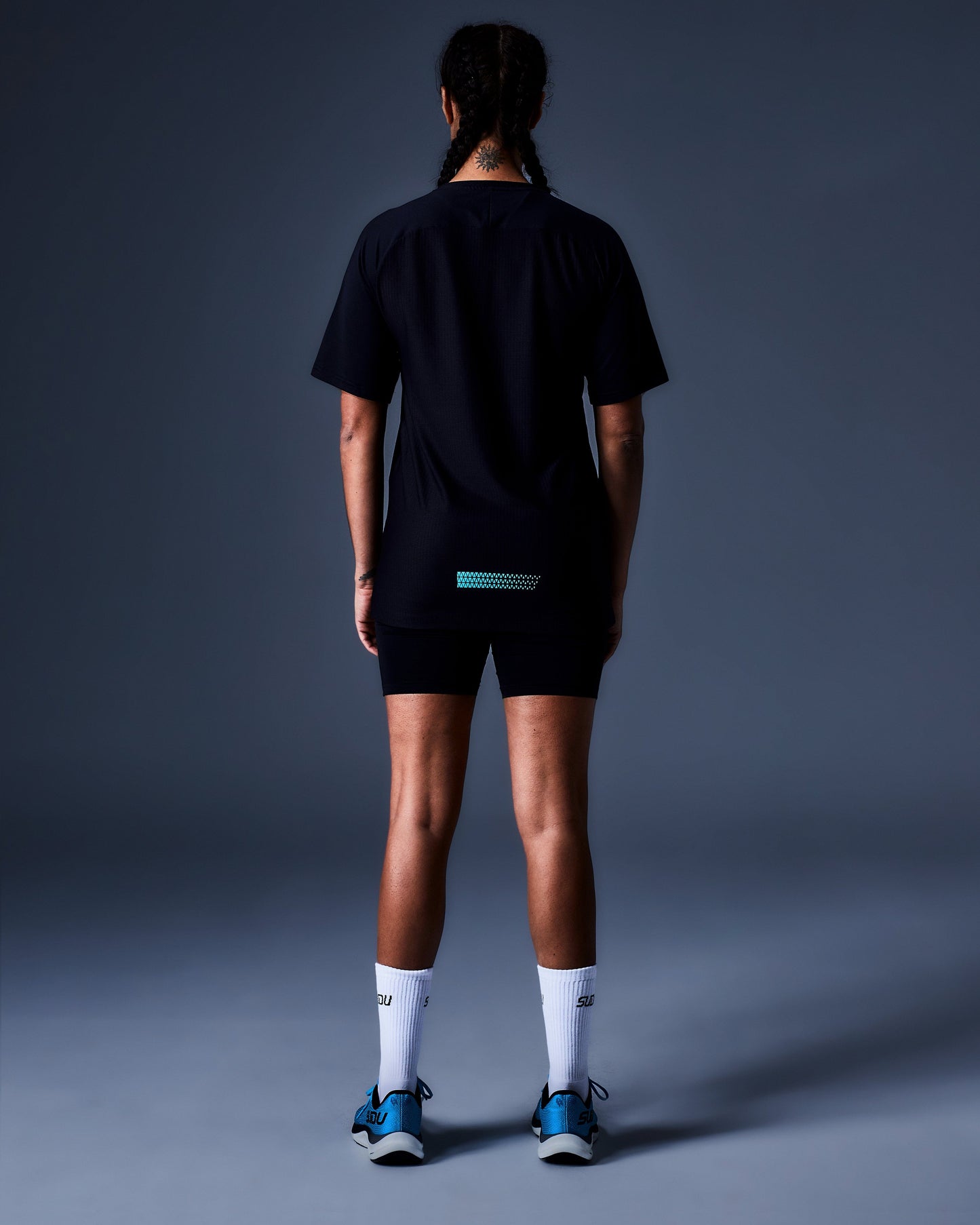 SUDU SRT SS 01 Run Short Sleeve T-Shirt - Black/Light Blue Short Sleeve T-Shirt