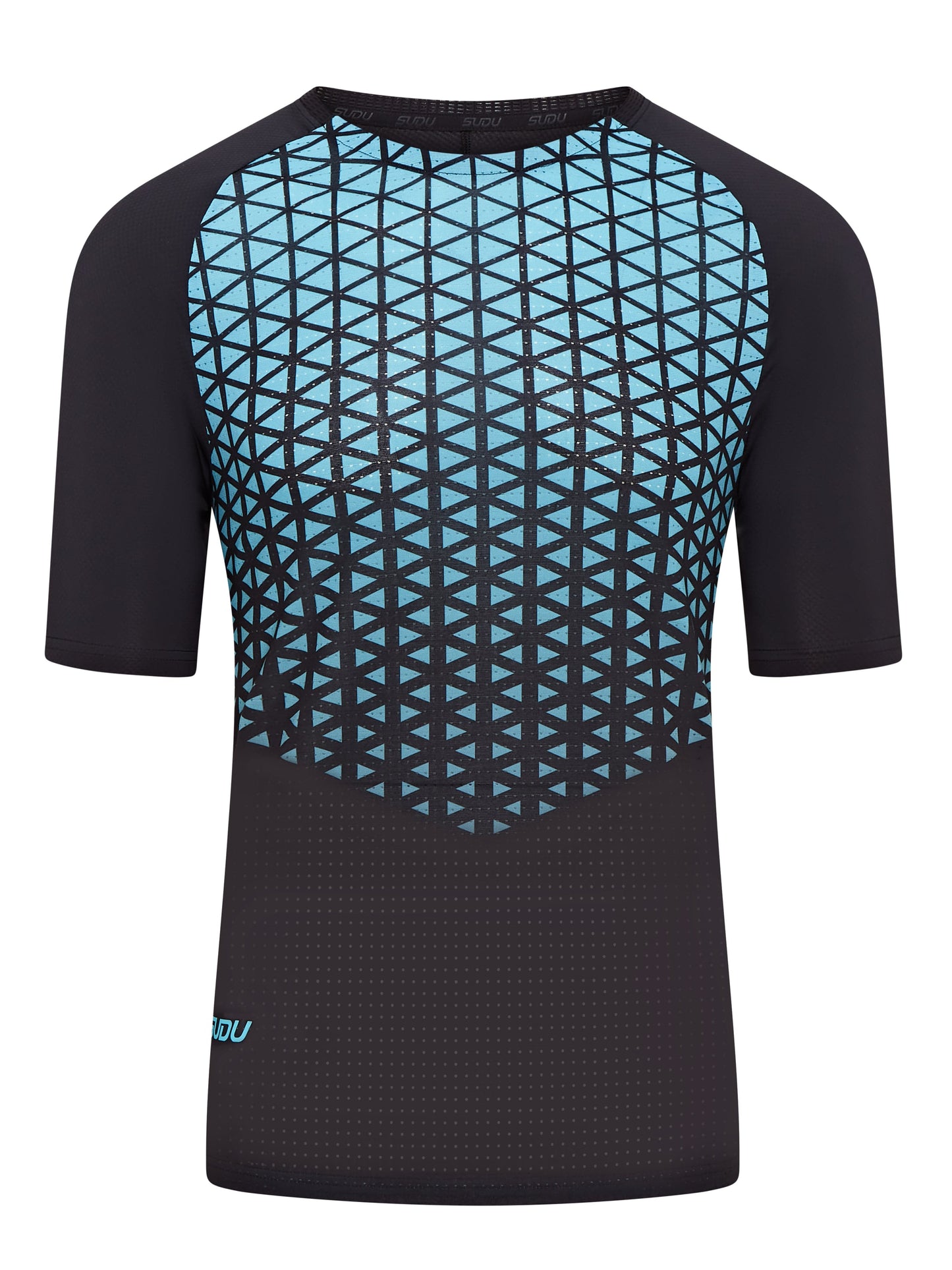 SUDU SRT SS 01 Run Short Sleeve T-Shirt - Black/Light Blue XS Short Sleeve T-Shirt