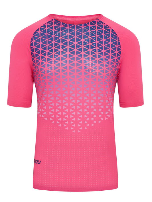 SUDU SRT SS 01 Run Short Sleeve T-Shirt - Pink/Dark Blue XS Short Sleeve T-Shirt